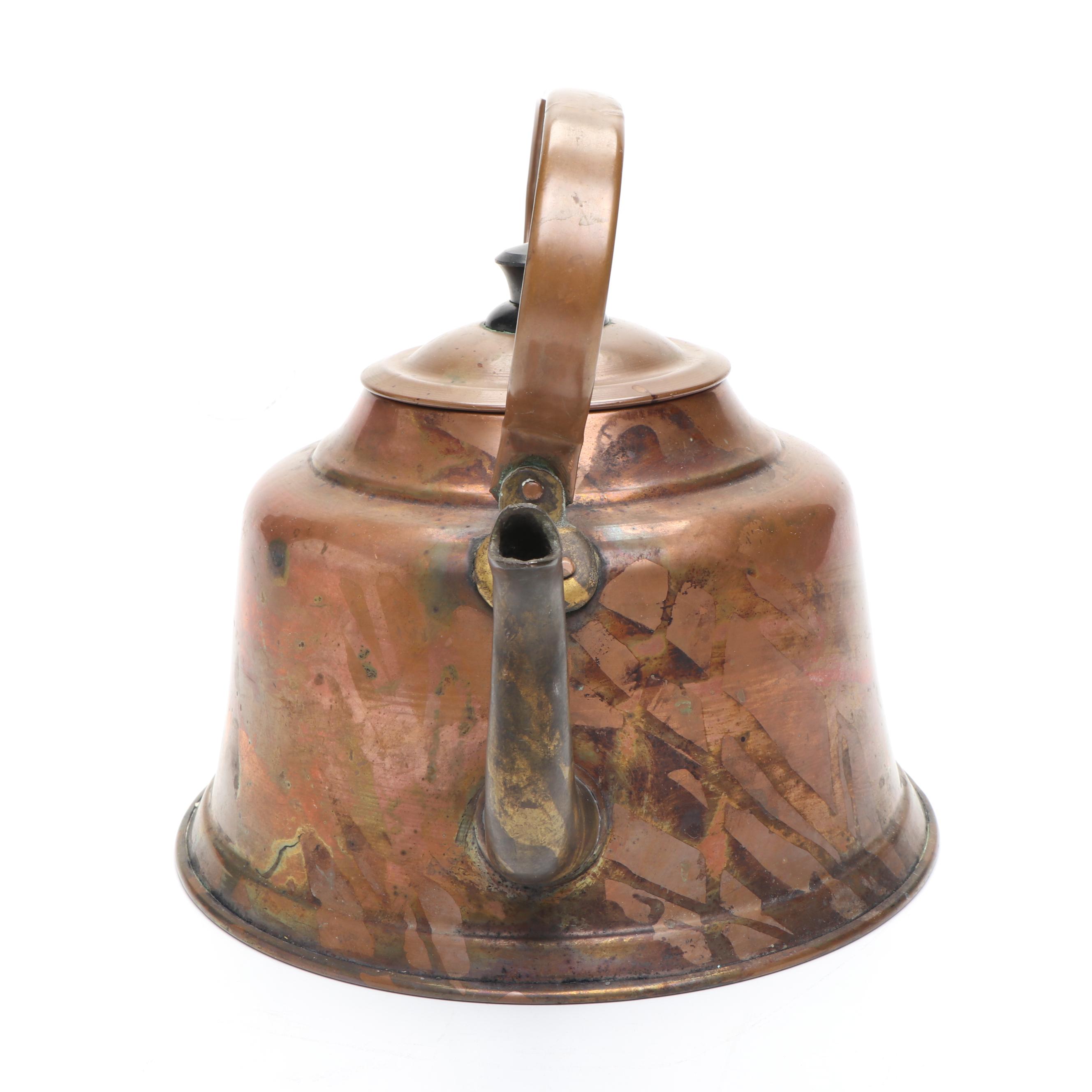 Vintage Revere Ware with Other Copper Kettles and Teapot, 20th Century