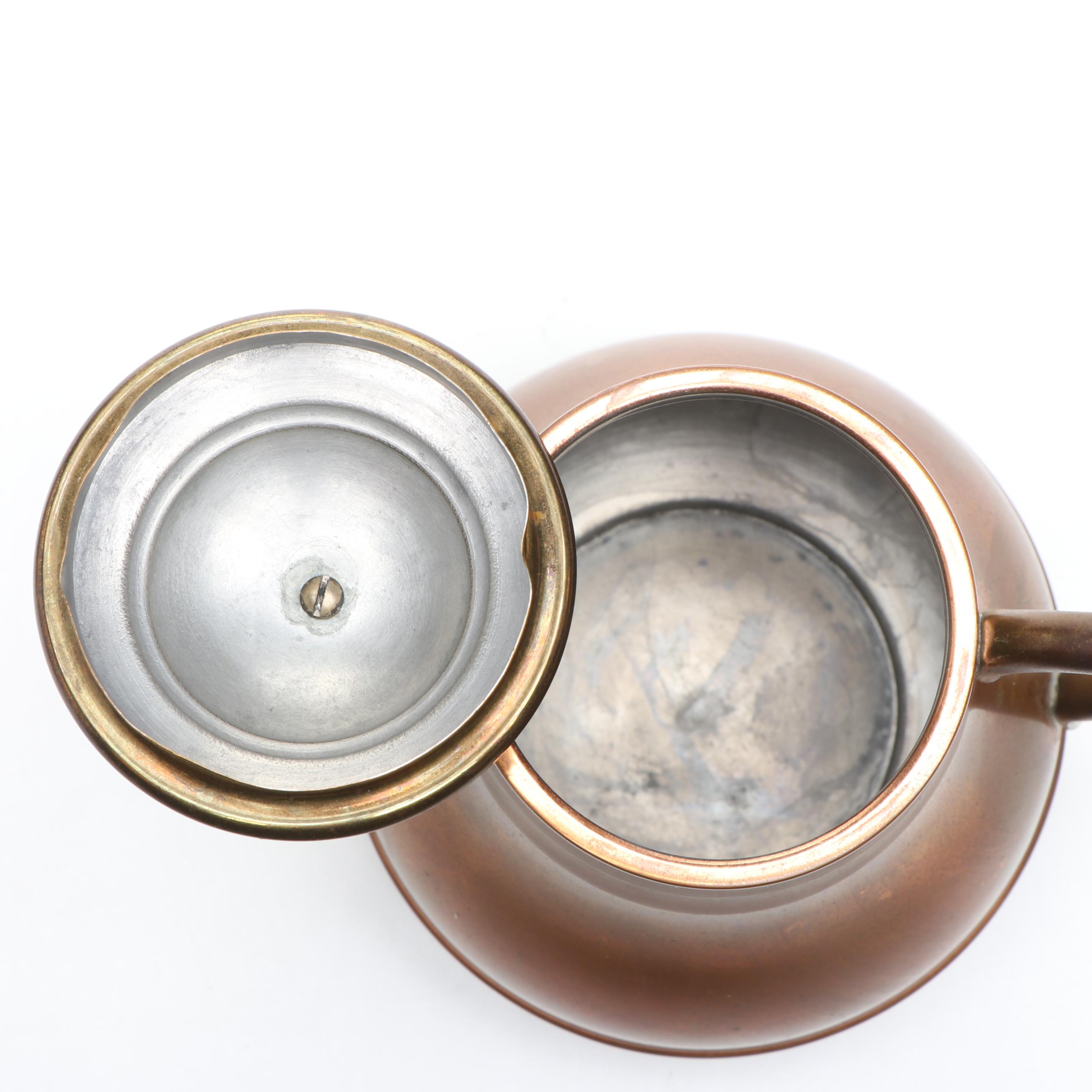 Vintage Revere Ware with Other Copper Kettles and Teapot, 20th Century