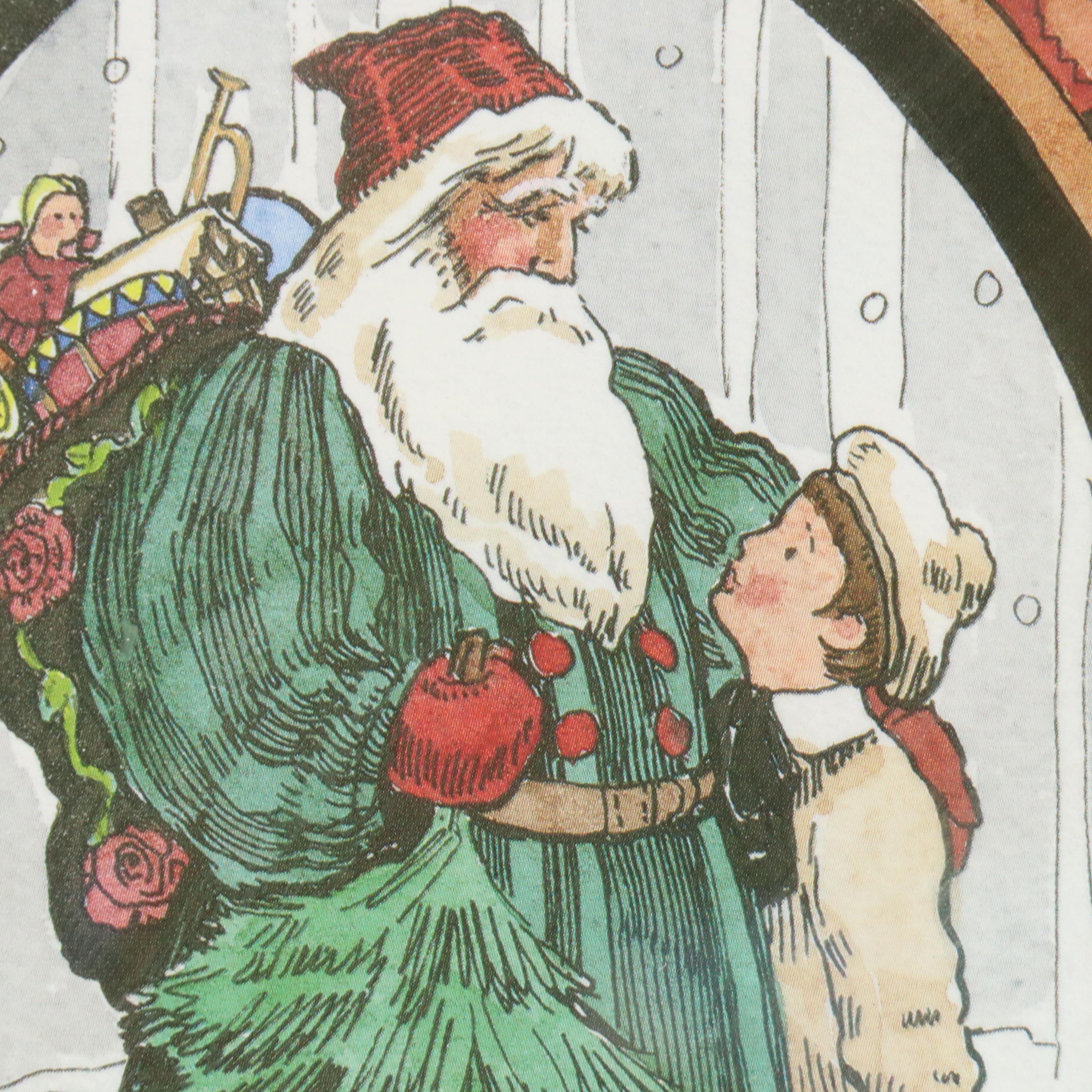 Seasonal Offset Lithographs "Merry Christmas" and "Victorian Santas"