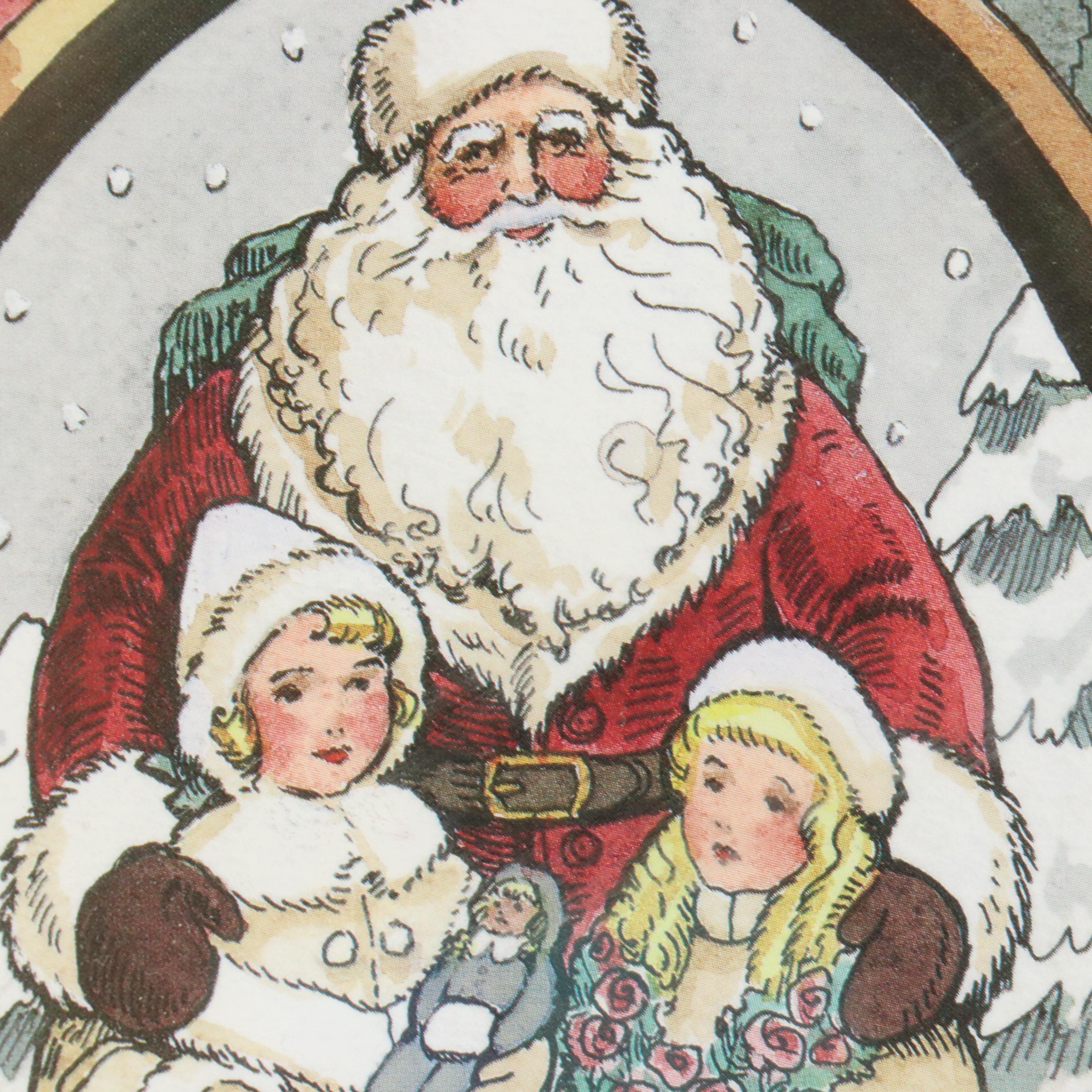Seasonal Offset Lithographs "Merry Christmas" and "Victorian Santas"