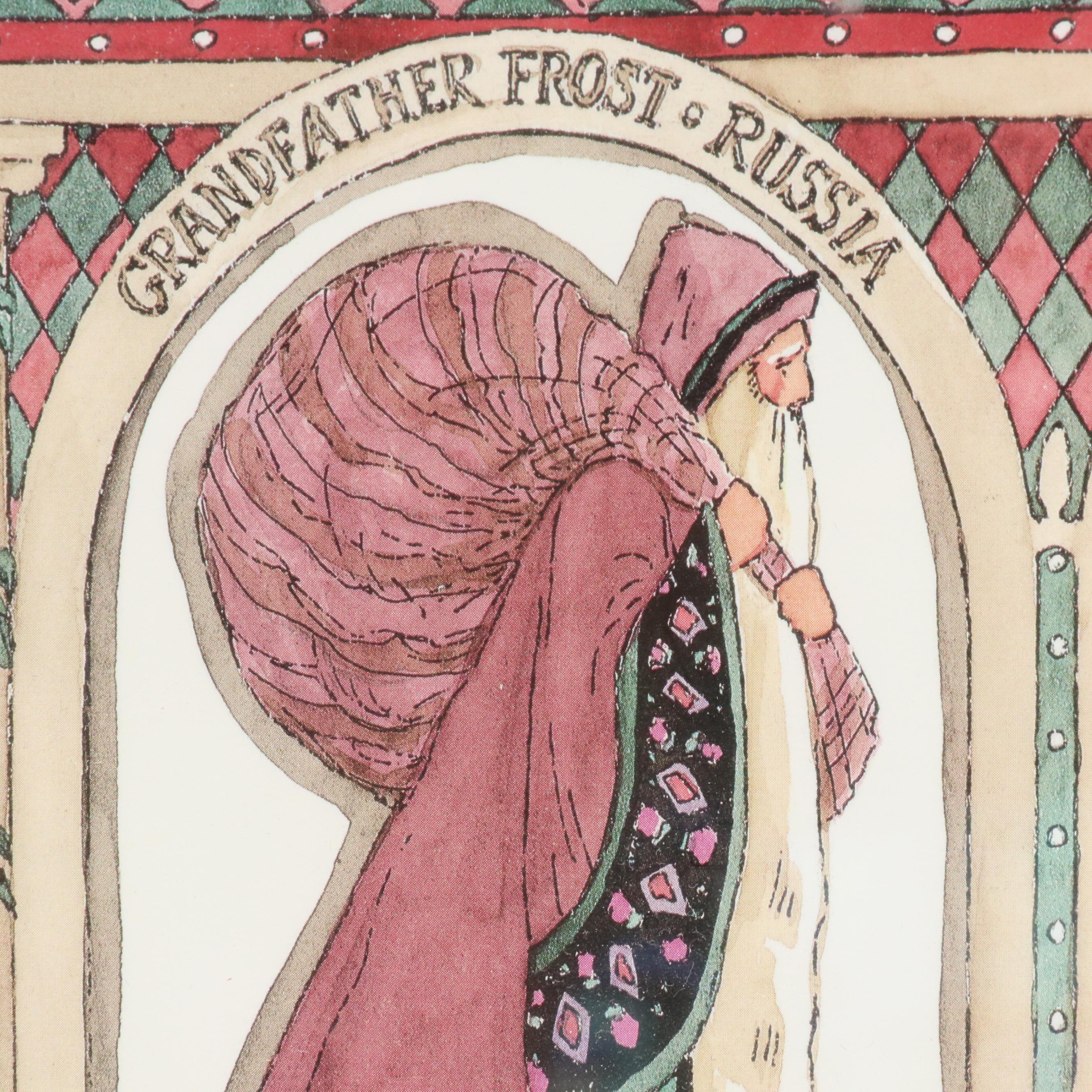 Seasonal Offset Lithographs "Merry Christmas" and "Victorian Santas"