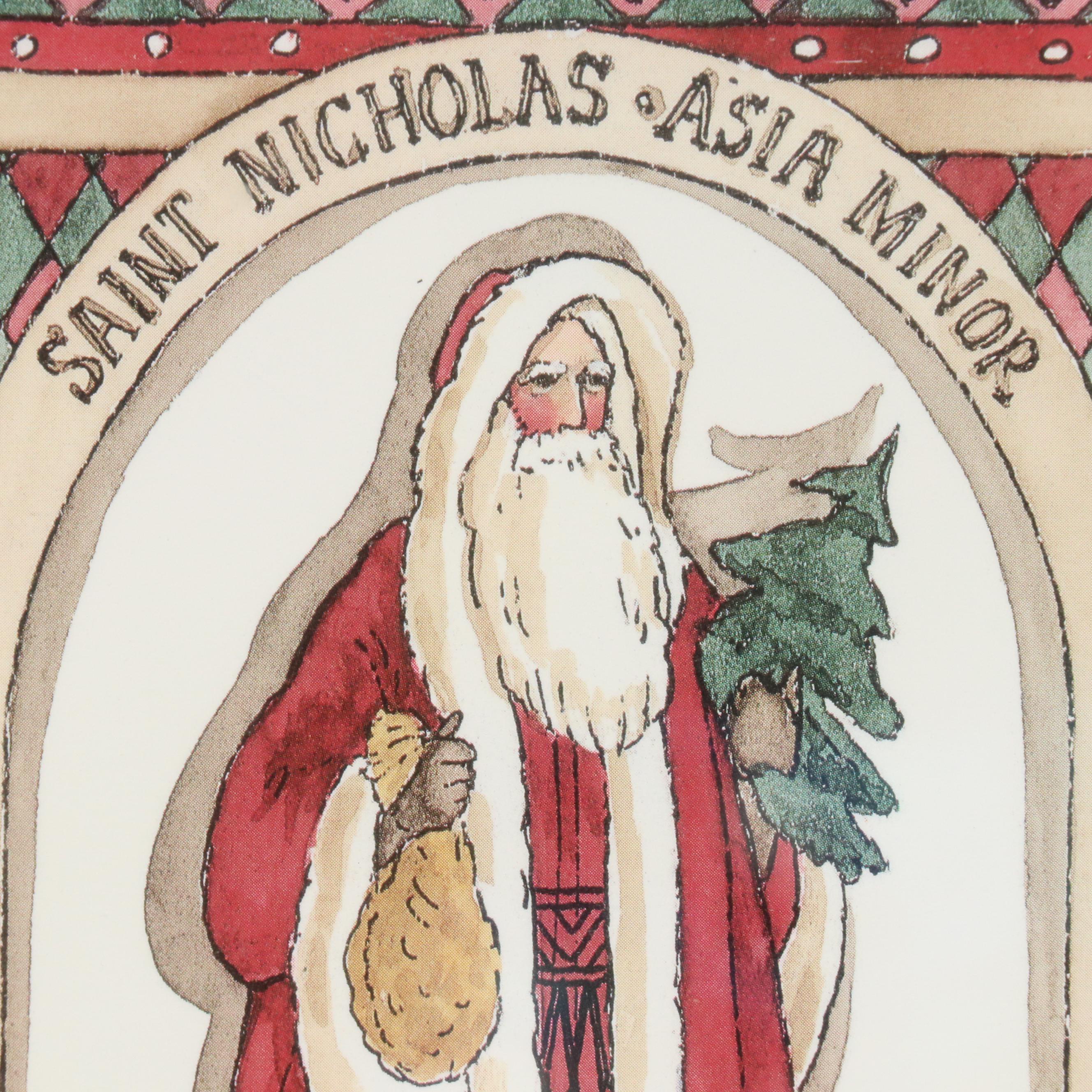 Seasonal Offset Lithographs "Merry Christmas" and "Victorian Santas"