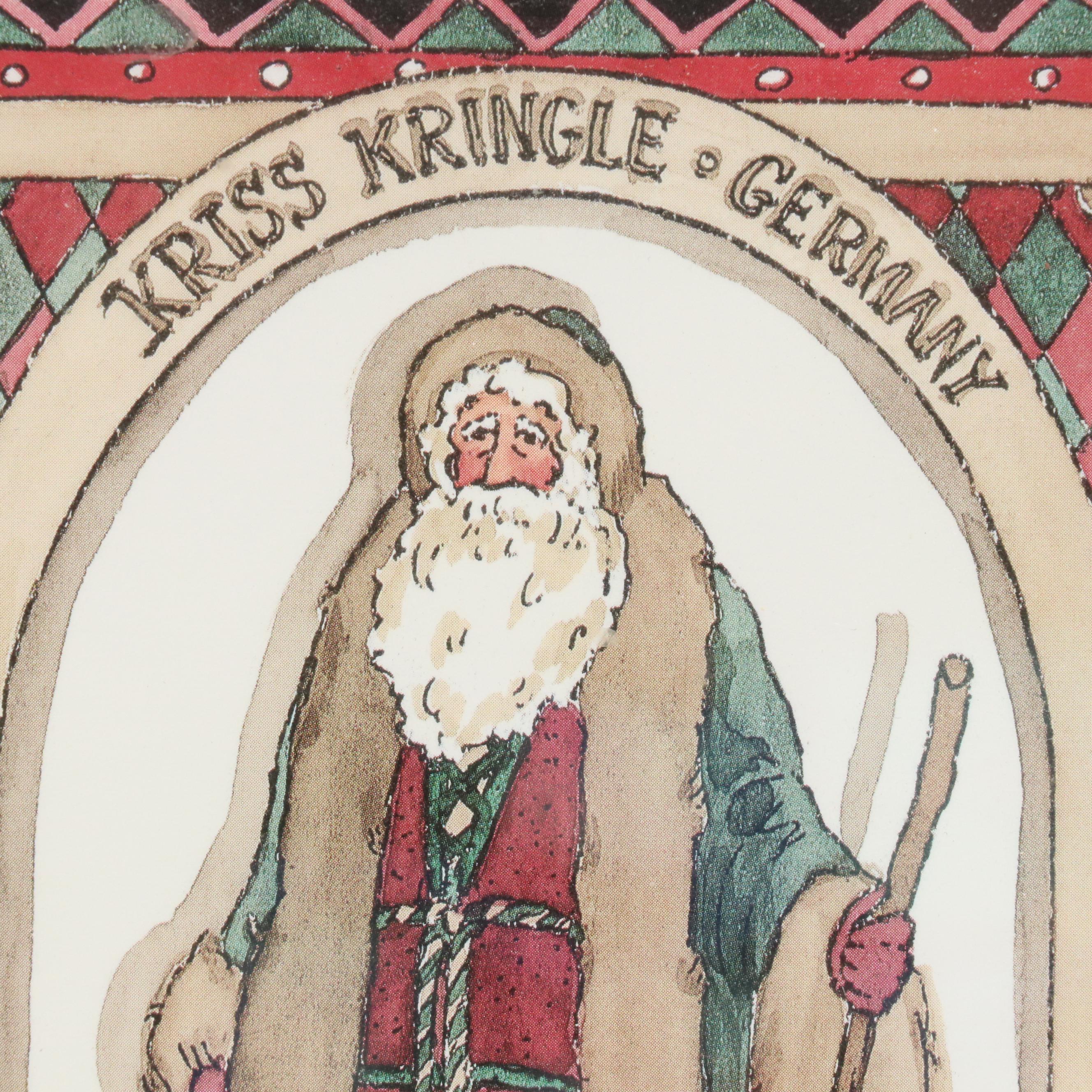 Seasonal Offset Lithographs "Merry Christmas" and "Victorian Santas"