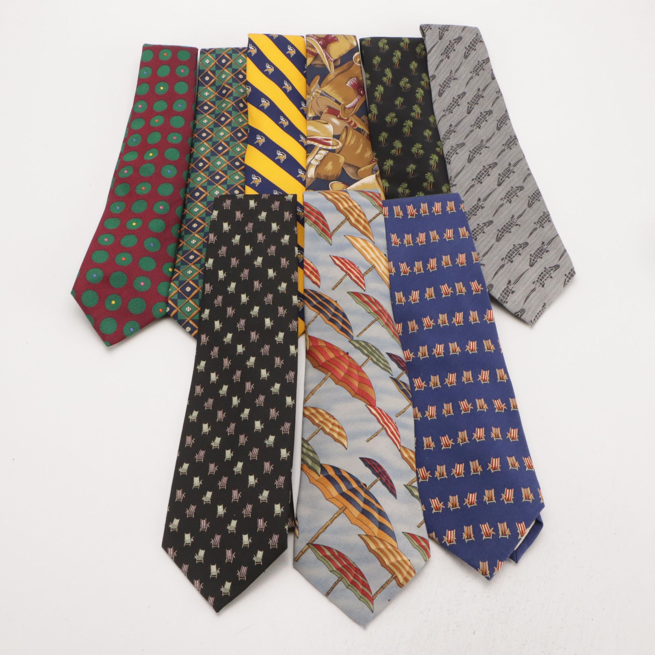 Men's Tommy Bahama Summer Themed Silk Neckties and Other Printed Neckties