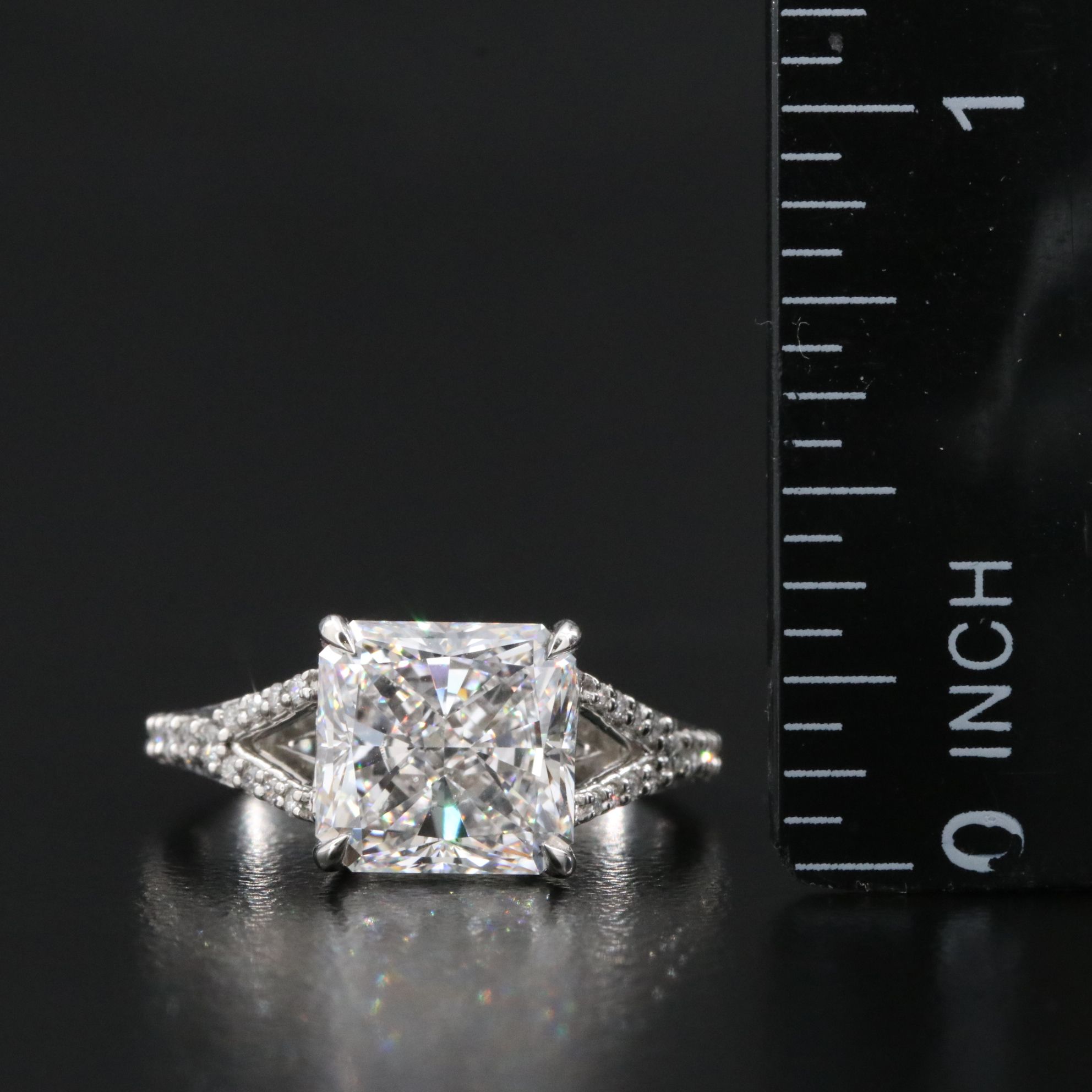 Platinum 4.25 CTW Lab Grown Diamond Ring with IGI Report