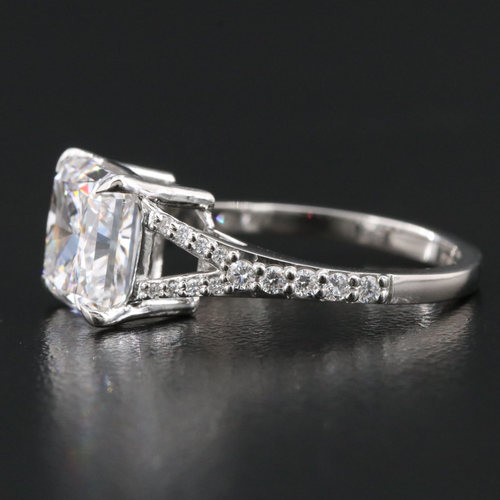 Platinum 4.25 CTW Lab Grown Diamond Ring with IGI Report
