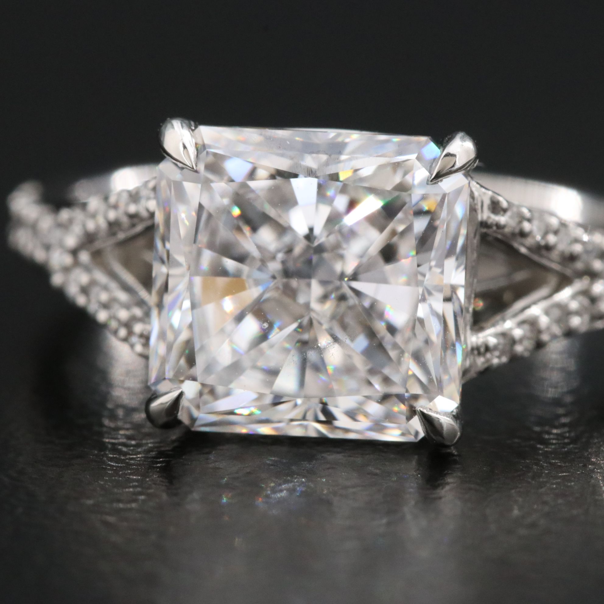 Platinum 4.25 CTW Lab Grown Diamond Ring with IGI Report
