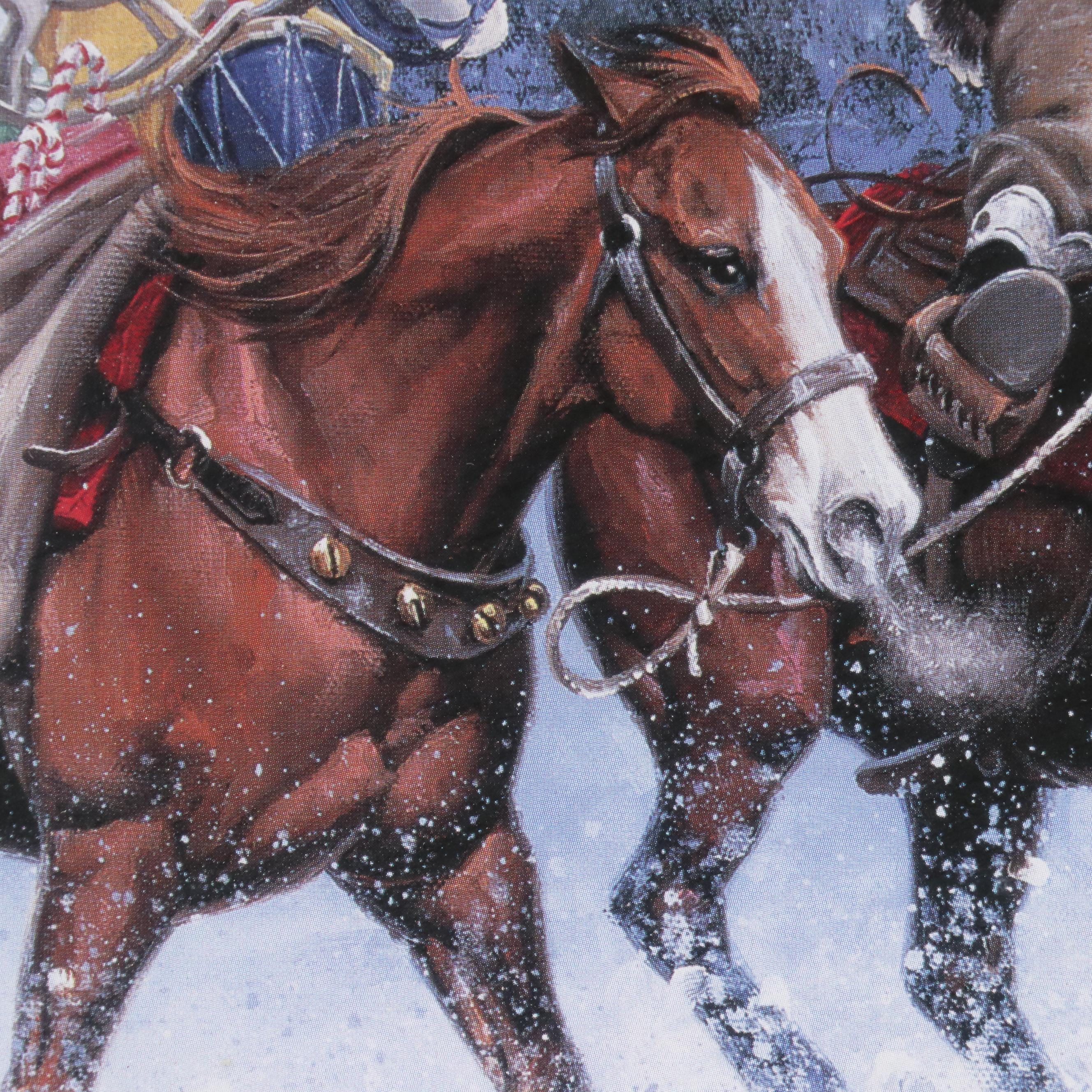 Western Santa Offset Lithograph "Christmas Rush" After Jack Sorenson