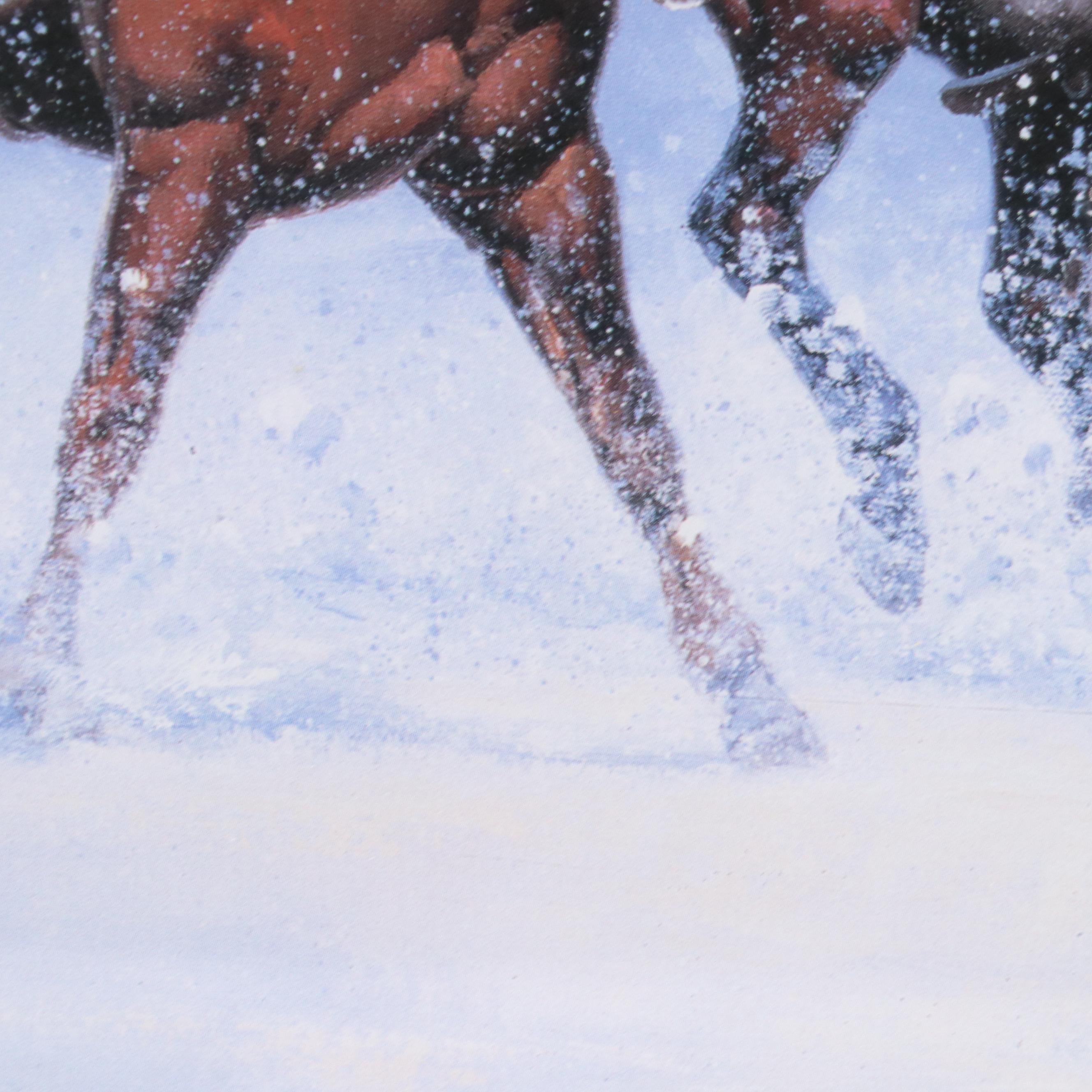 Western Santa Offset Lithograph "Christmas Rush" After Jack Sorenson