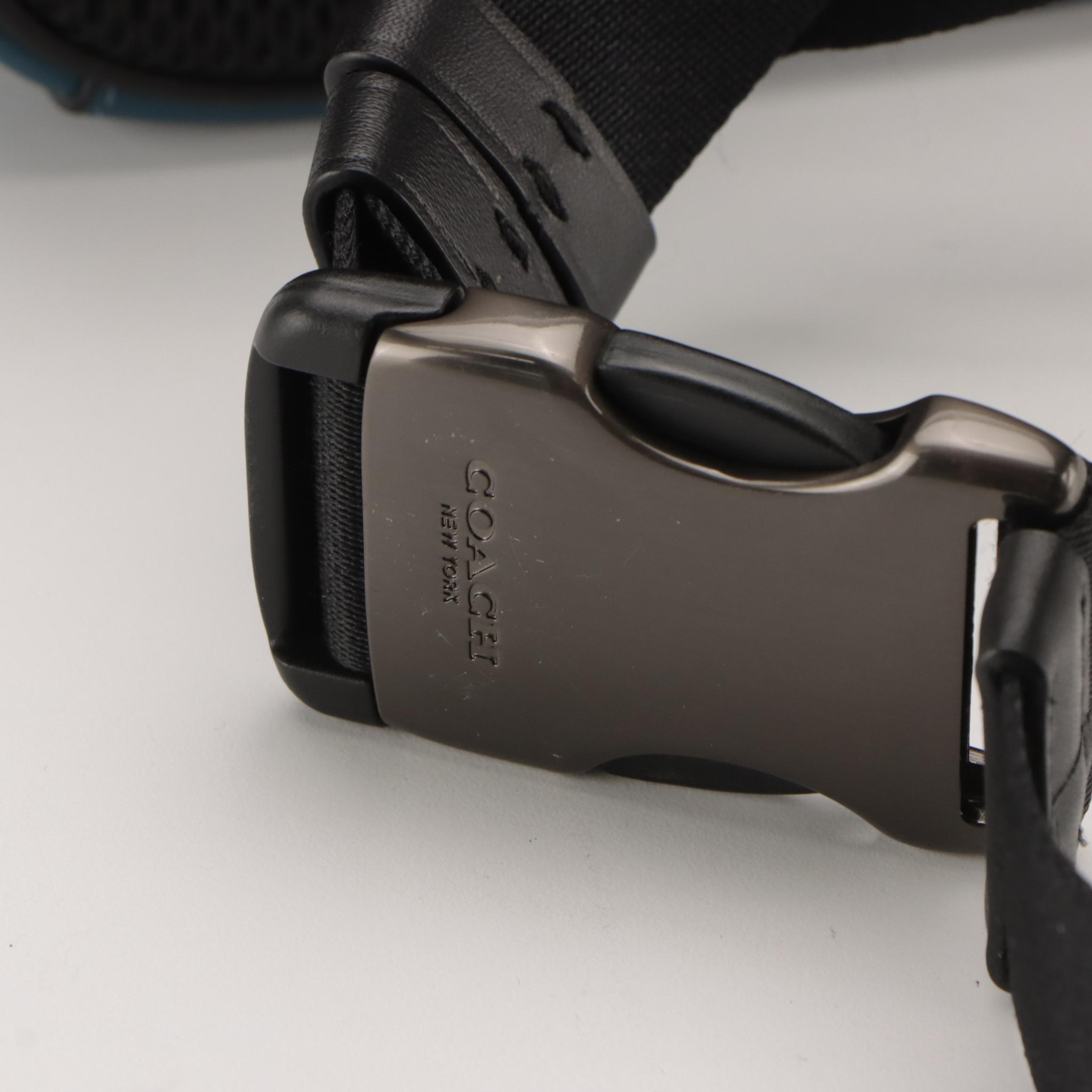 Coach Graham Utility Pack in Blue and Black Colorblock Leather