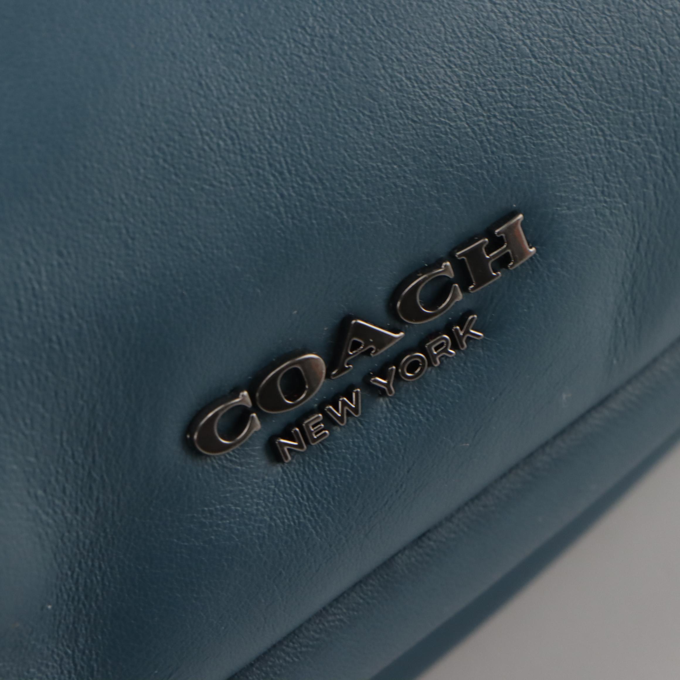 Coach Graham Utility Pack in Blue and Black Colorblock Leather
