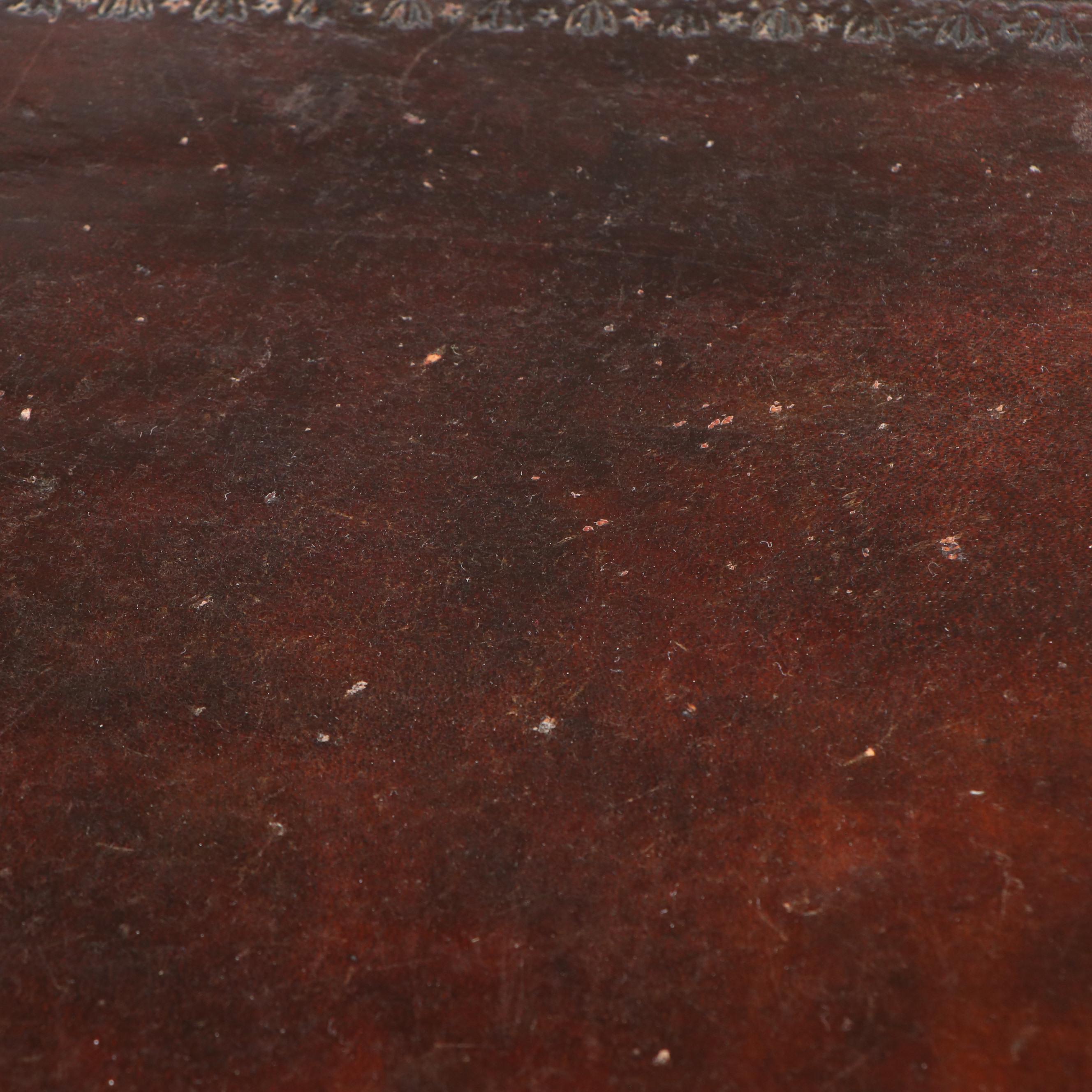 Regency Style Mahogany Writing Table with Leather Top, Mid-20th Century