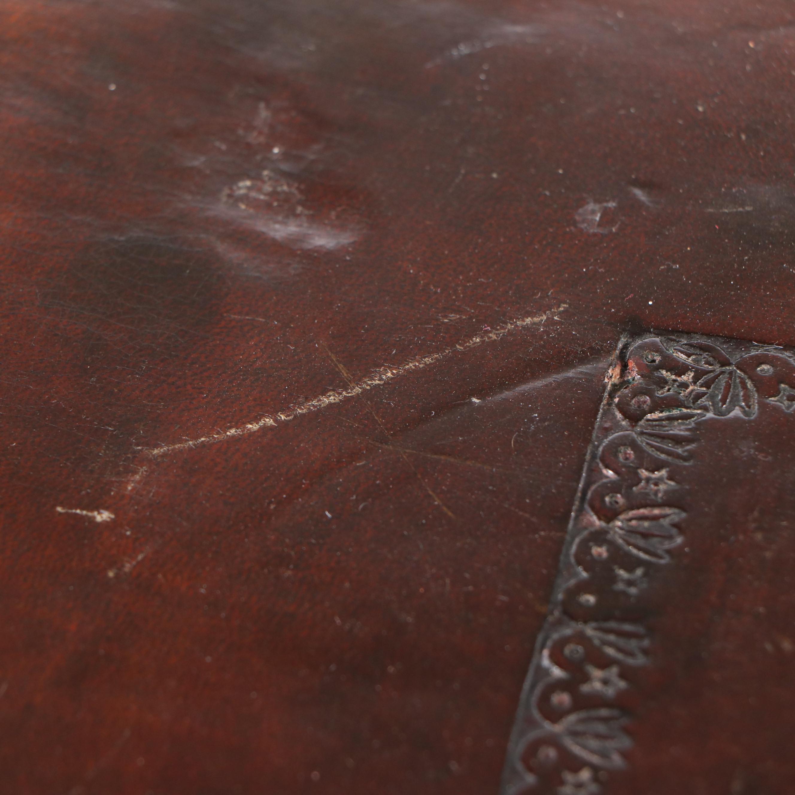 Regency Style Mahogany Writing Table with Leather Top, Mid-20th Century