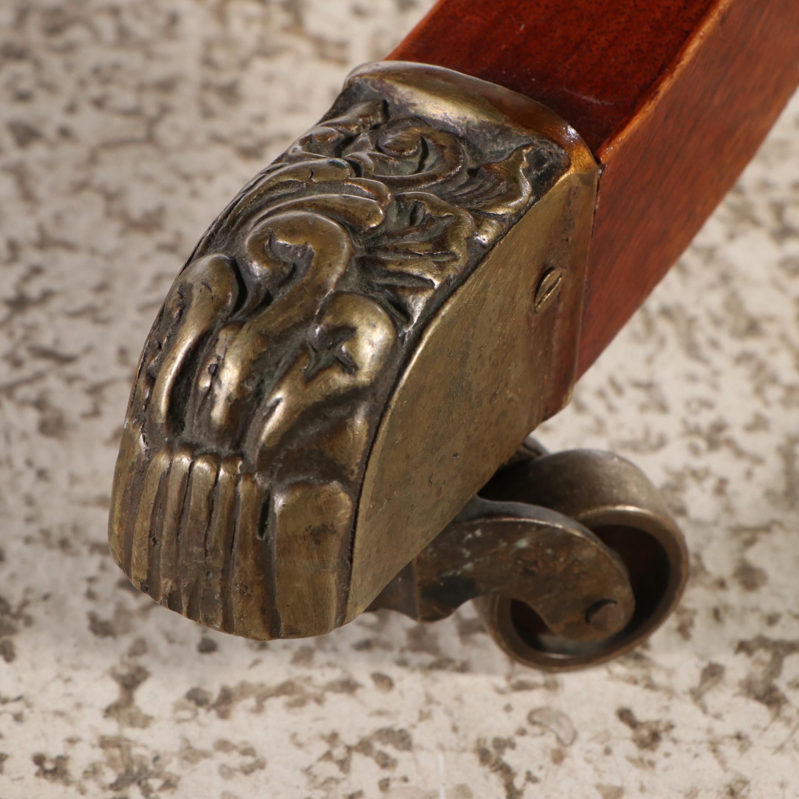 Regency Style Mahogany Writing Table with Leather Top, Mid-20th Century