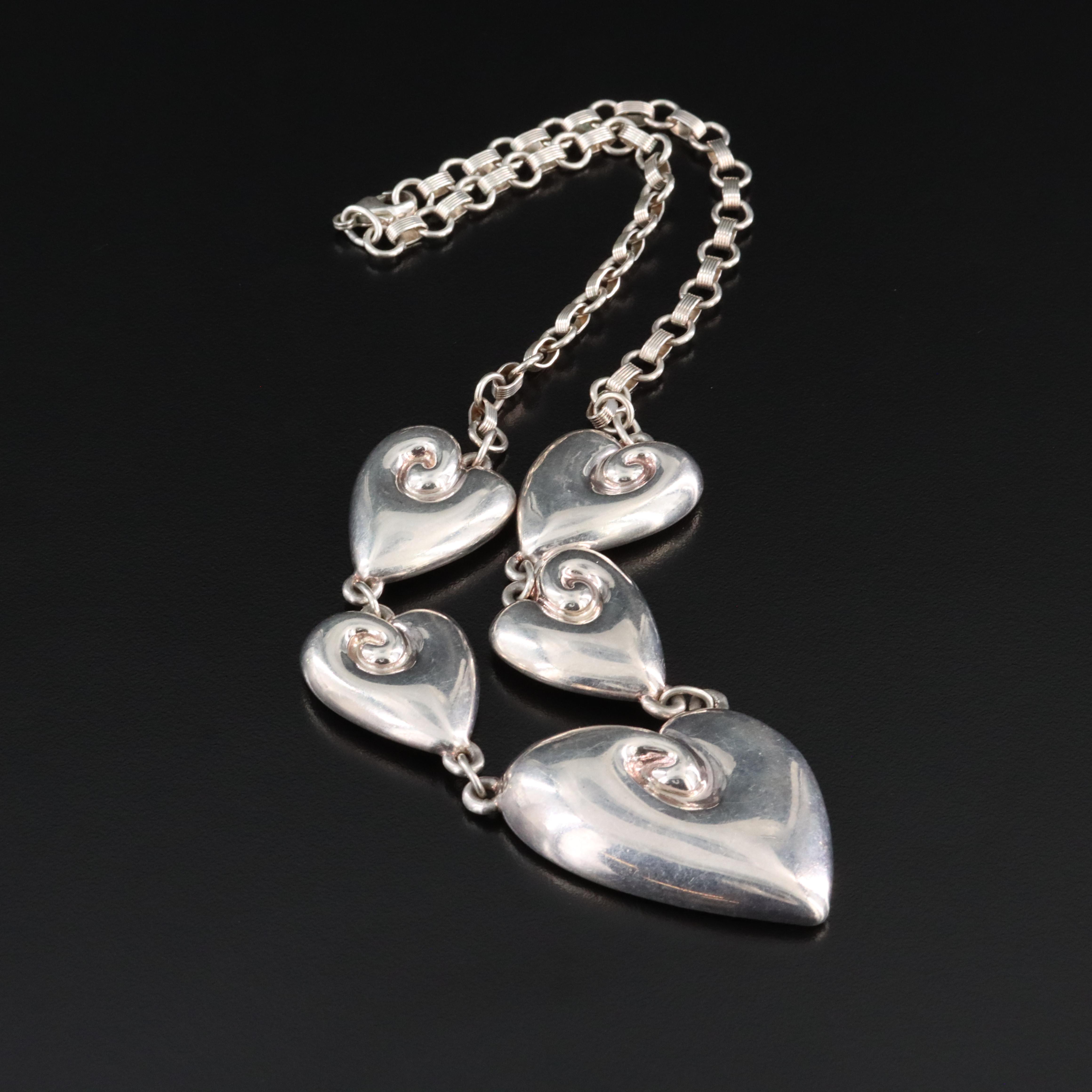 Frederick John Duclos Electroformed and Sterling Heart Necklace
