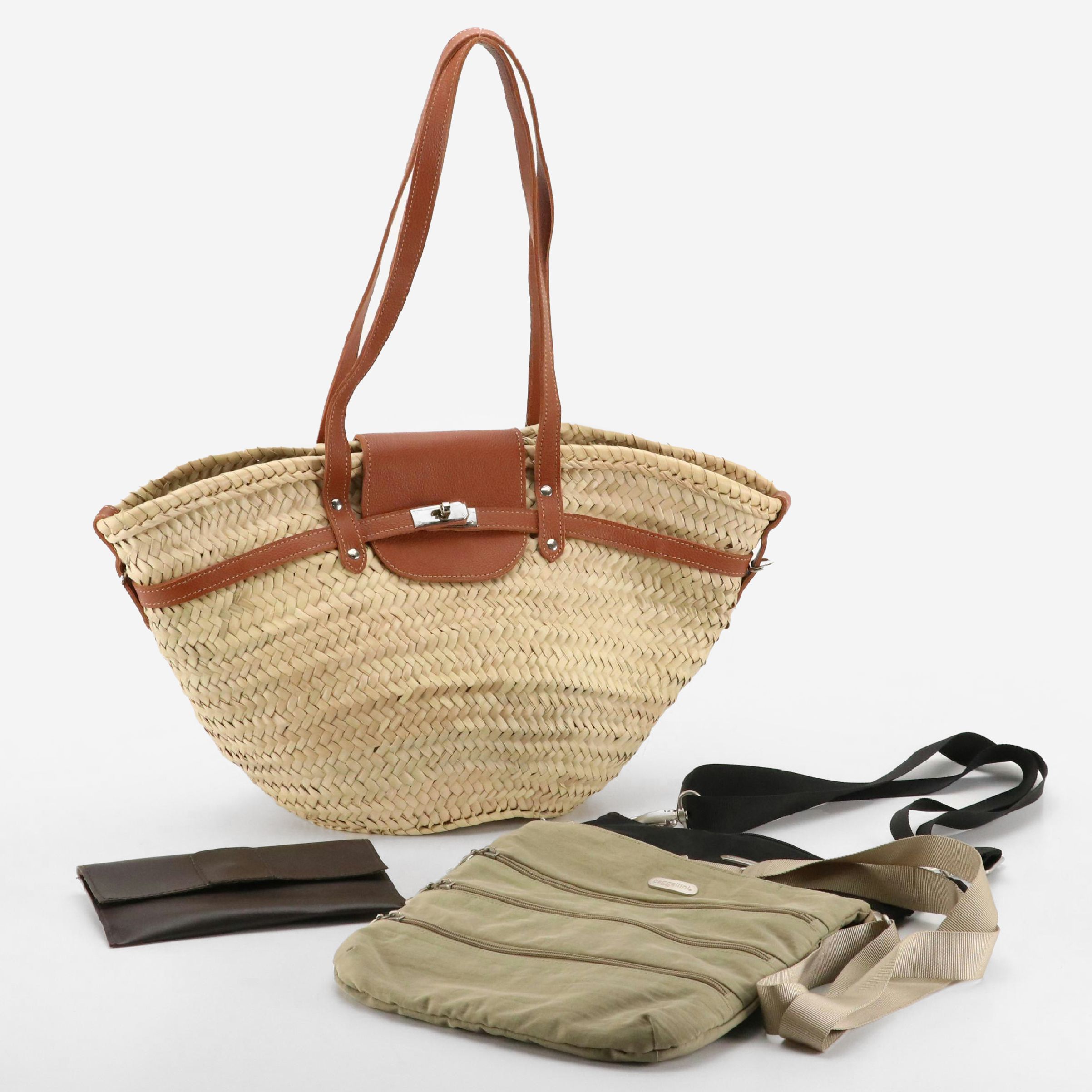 Baggagellini Three Pocket Crossbody Bags, Other Woven Two-Way Tote and Pouch