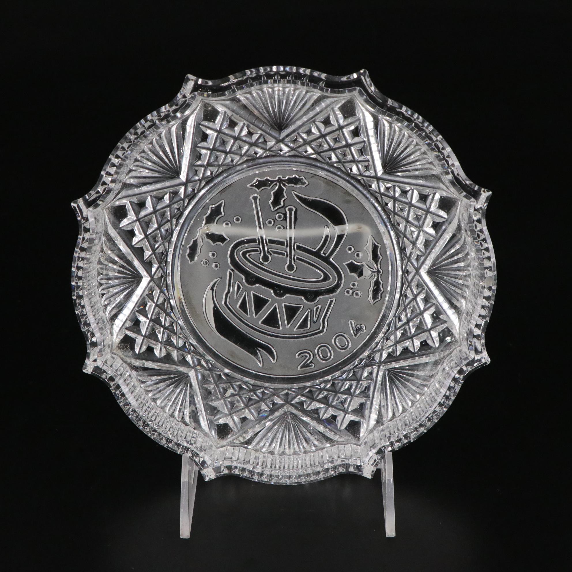 American Brilliant Style Cut Glass Trumpet Vase with Other Bowl and Plate