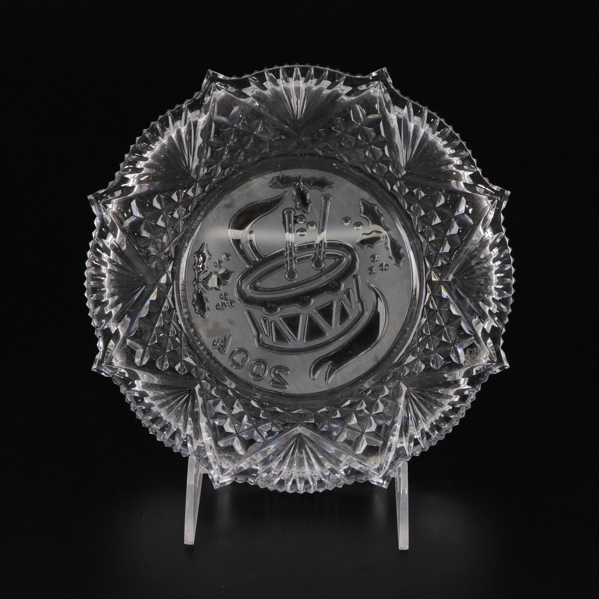 American Brilliant Style Cut Glass Trumpet Vase with Other Bowl and Plate