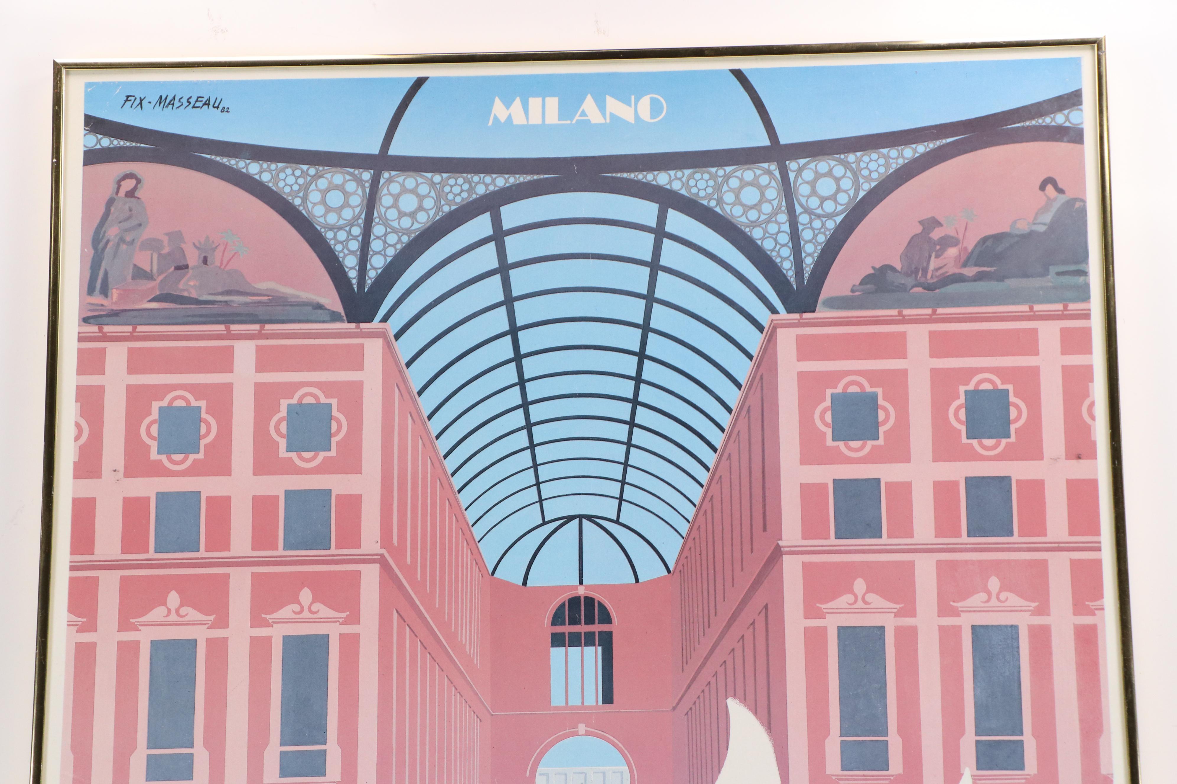 Milano Italy Railway Travel Poster "Venice Simplon Orient-Express," 1982