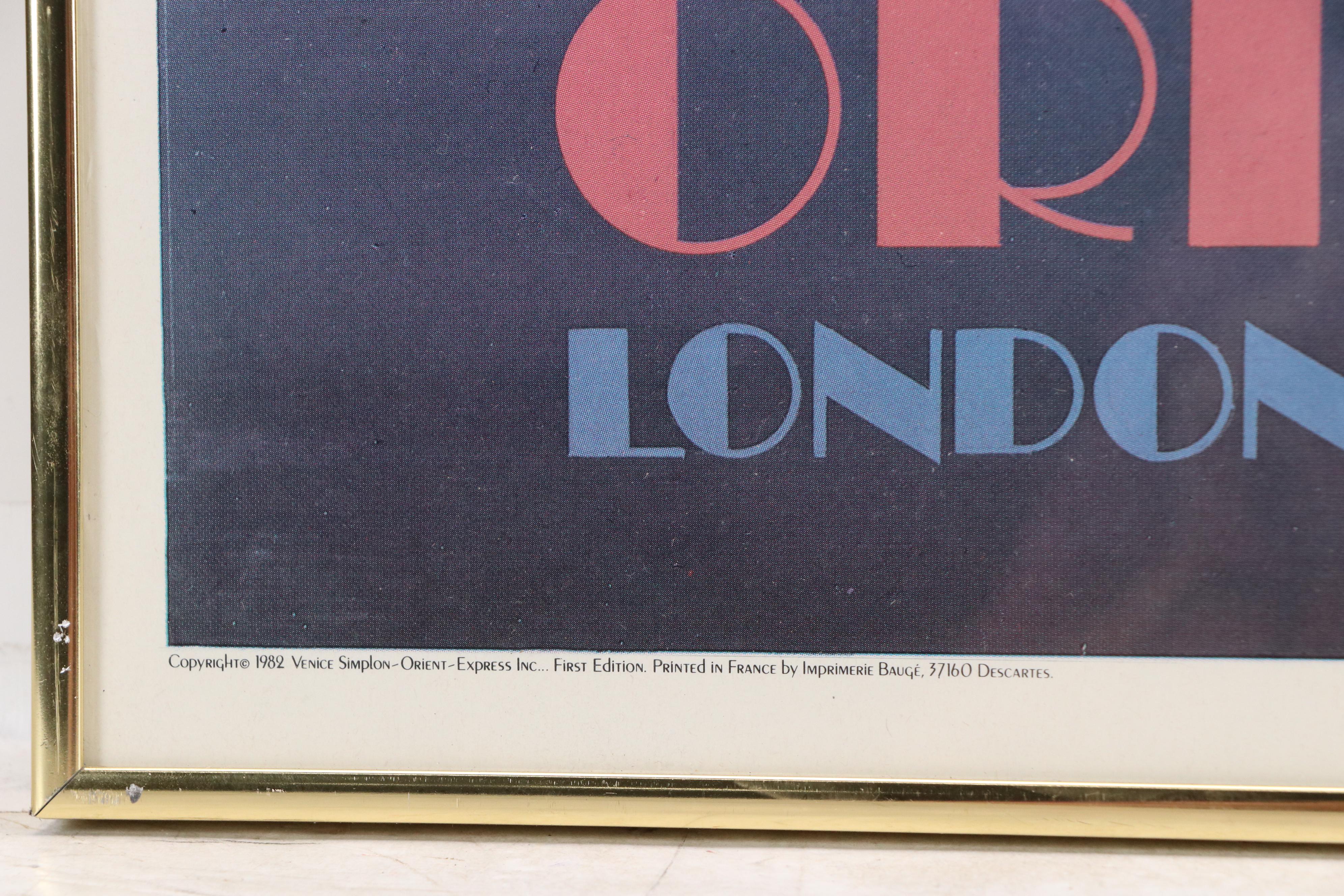 Milano Italy Railway Travel Poster "Venice Simplon Orient-Express," 1982