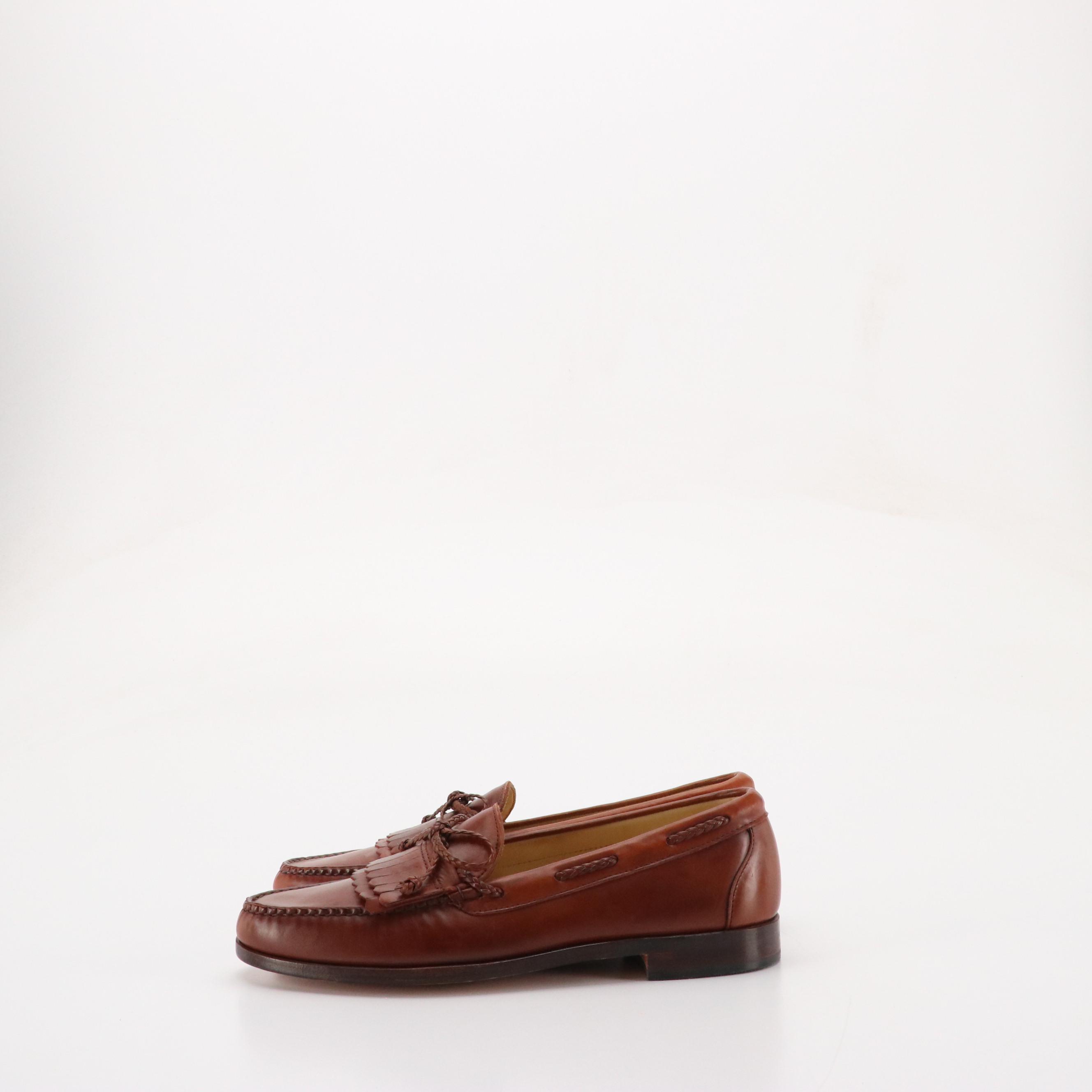 Men's Cole Haan, Allen Edmunds and Other Leather Loafers with Gold Toe Socks