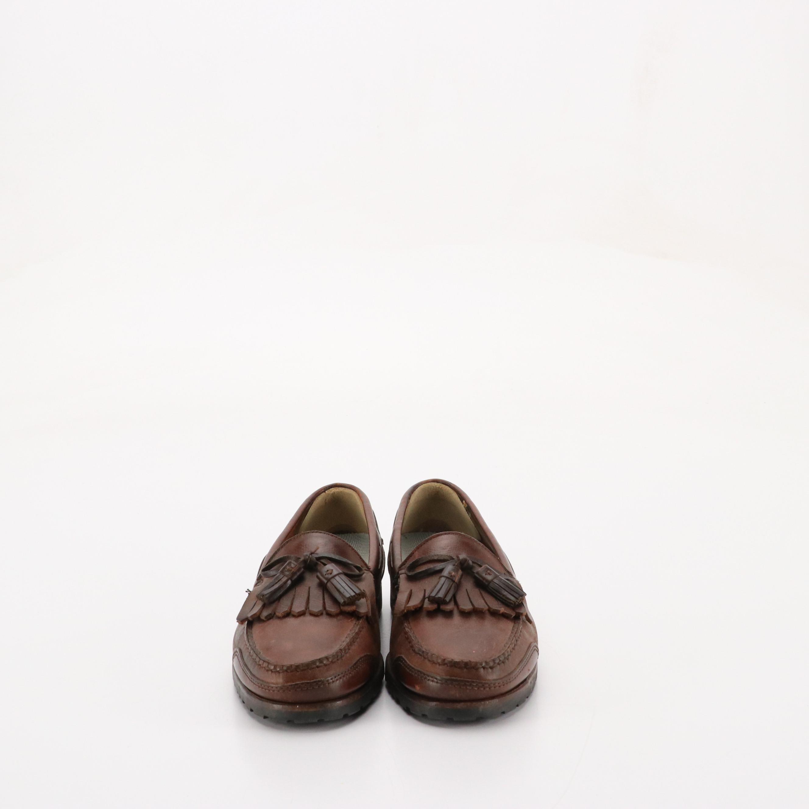 Men's Cole Haan, Allen Edmunds and Other Leather Loafers with Gold Toe Socks