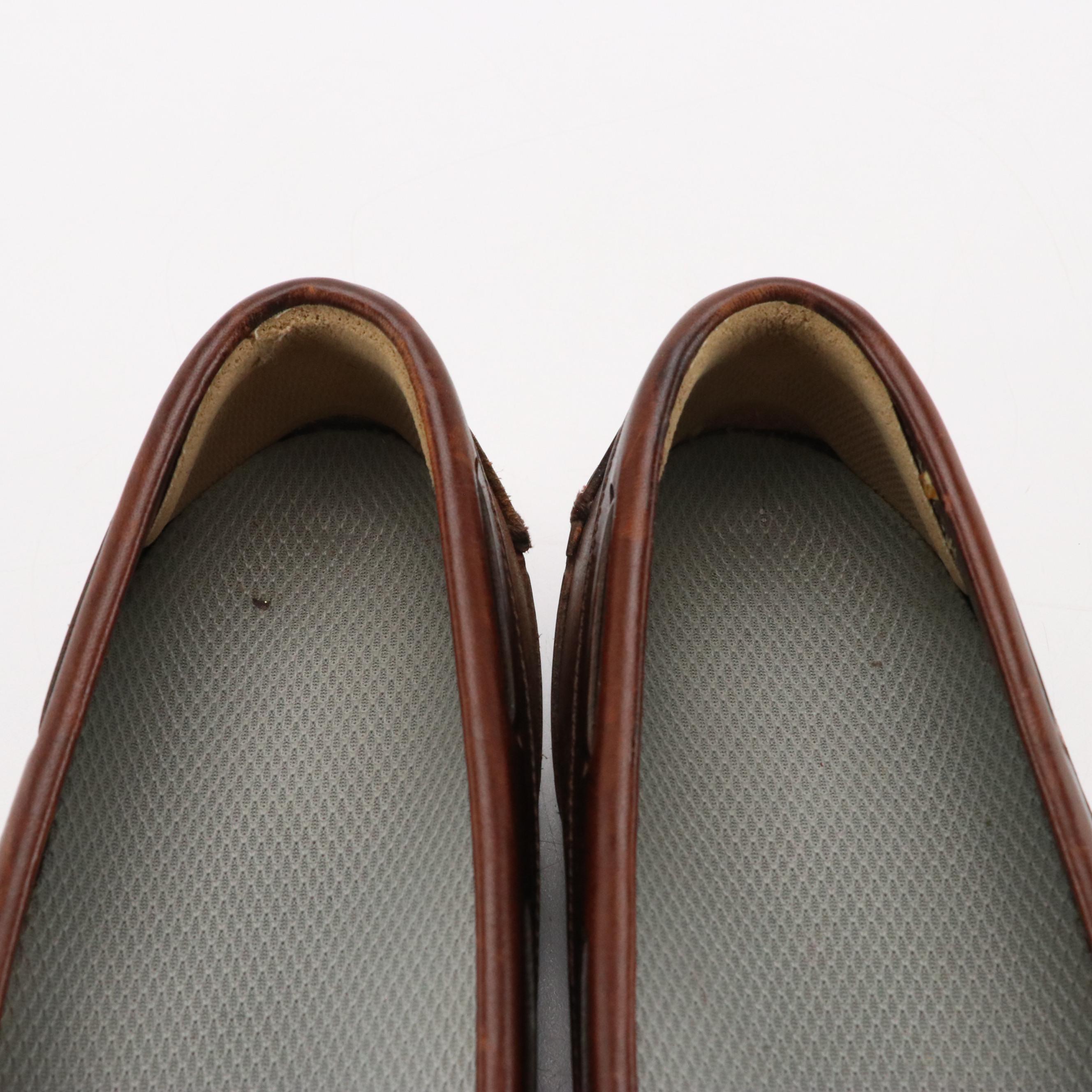 Men's Cole Haan, Allen Edmunds and Other Leather Loafers with Gold Toe Socks