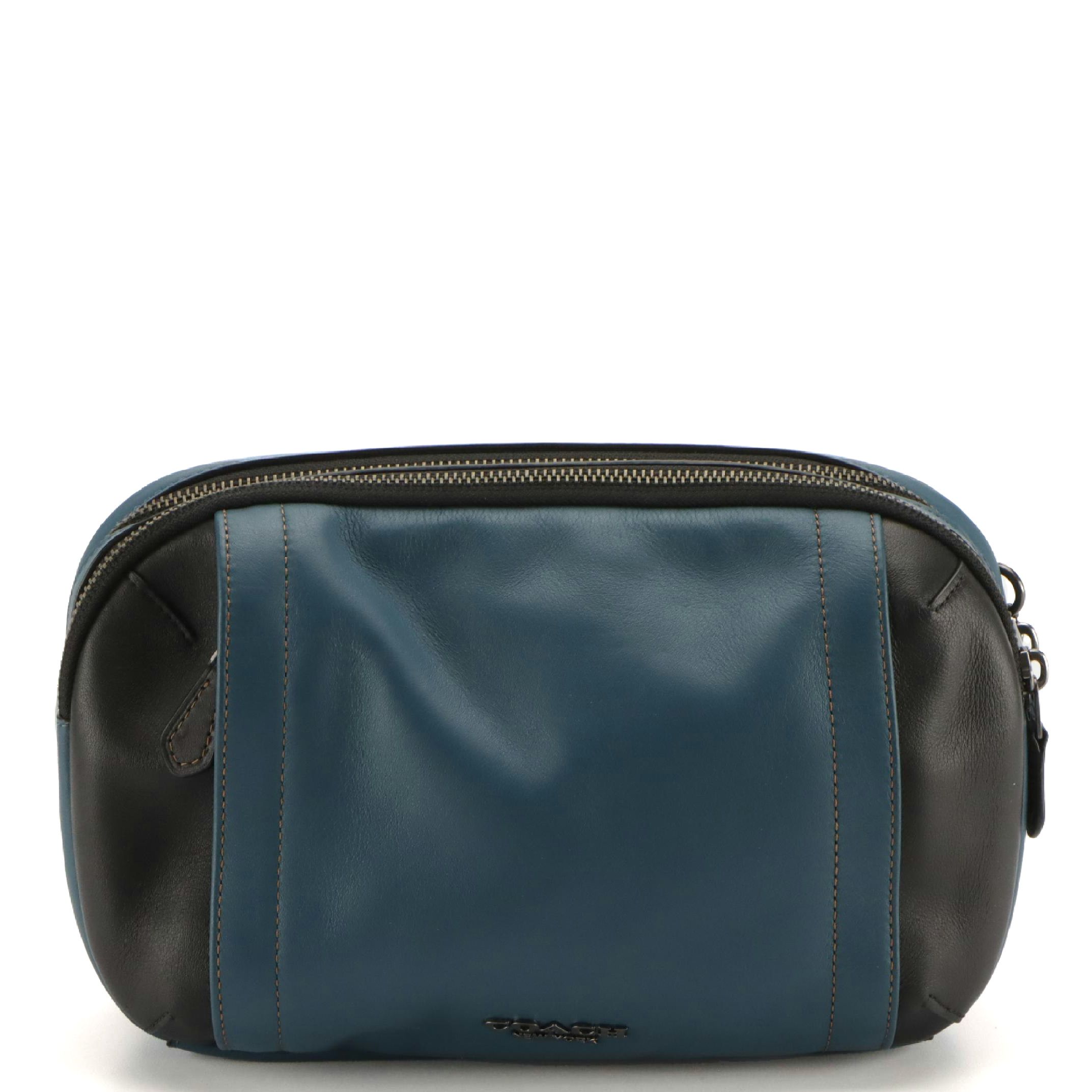 Coach Graham Utility Pack in Blue and Black Colorblock Leather