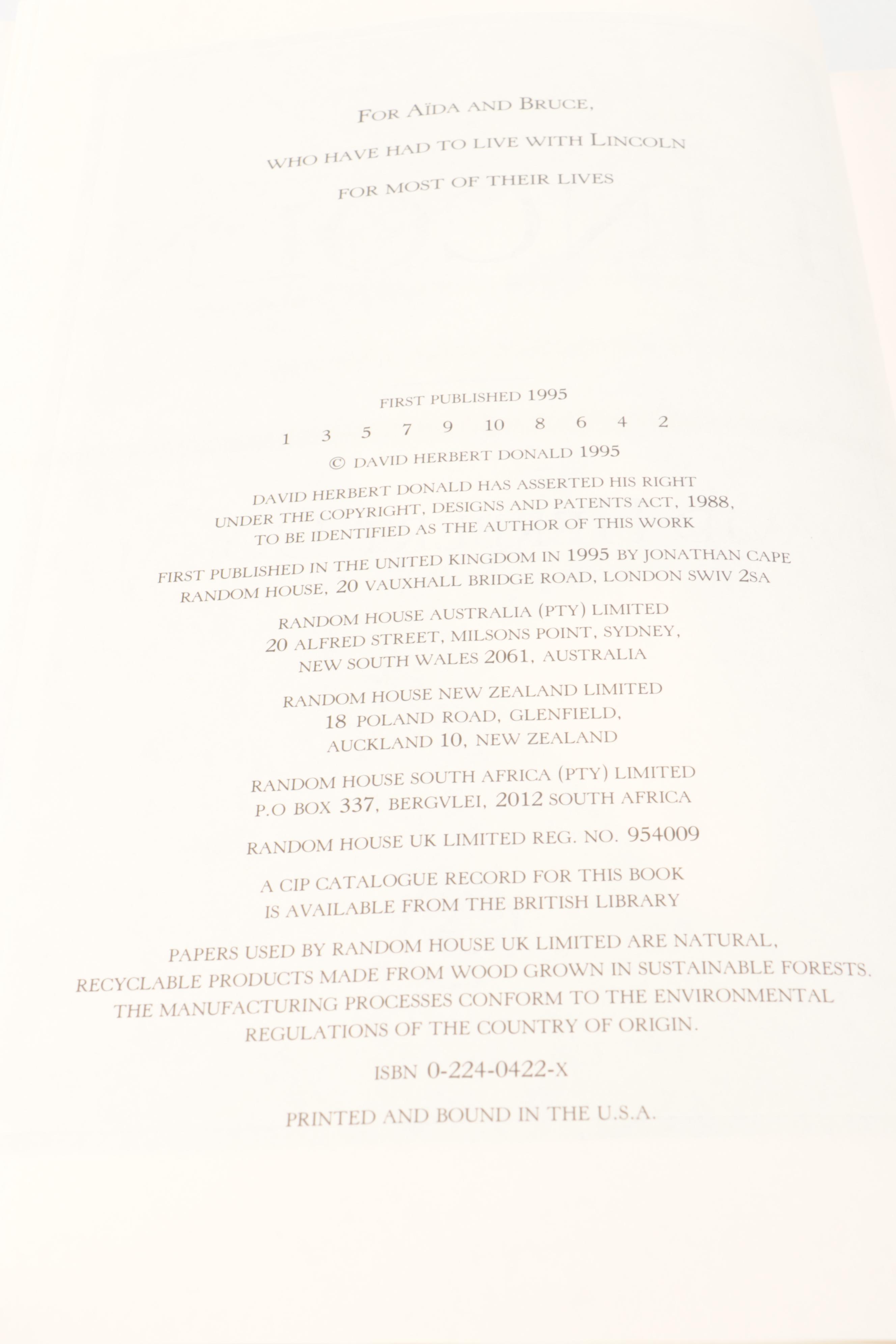 First Edition "Lincoln and the Baltimore Plot, 1861" and More Lincoln Books