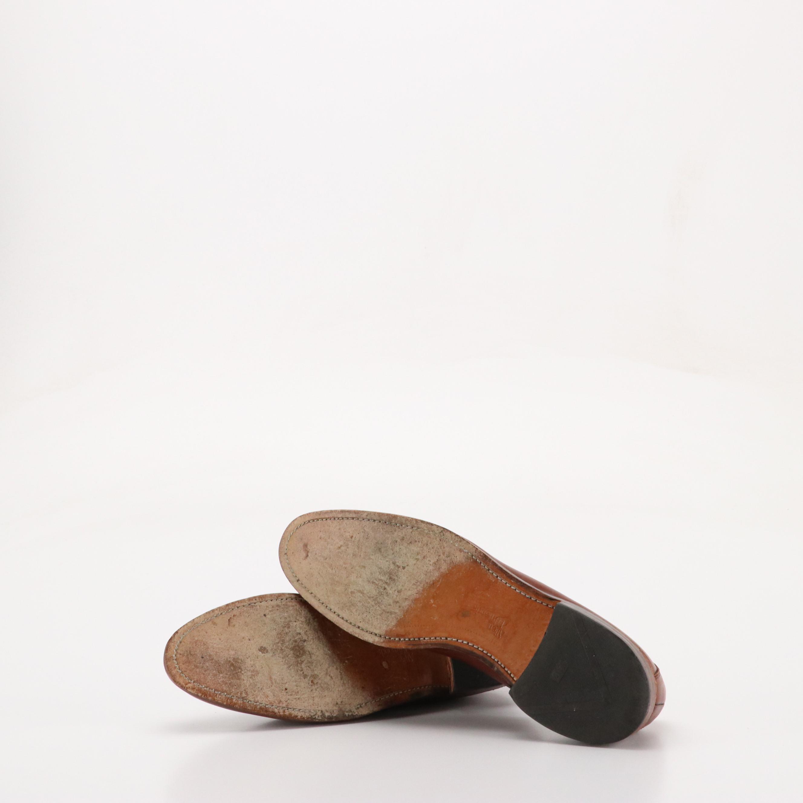 Men's Cole Haan, Allen Edmunds and Alden Brown Leather Loafers, Gold Toe Socks