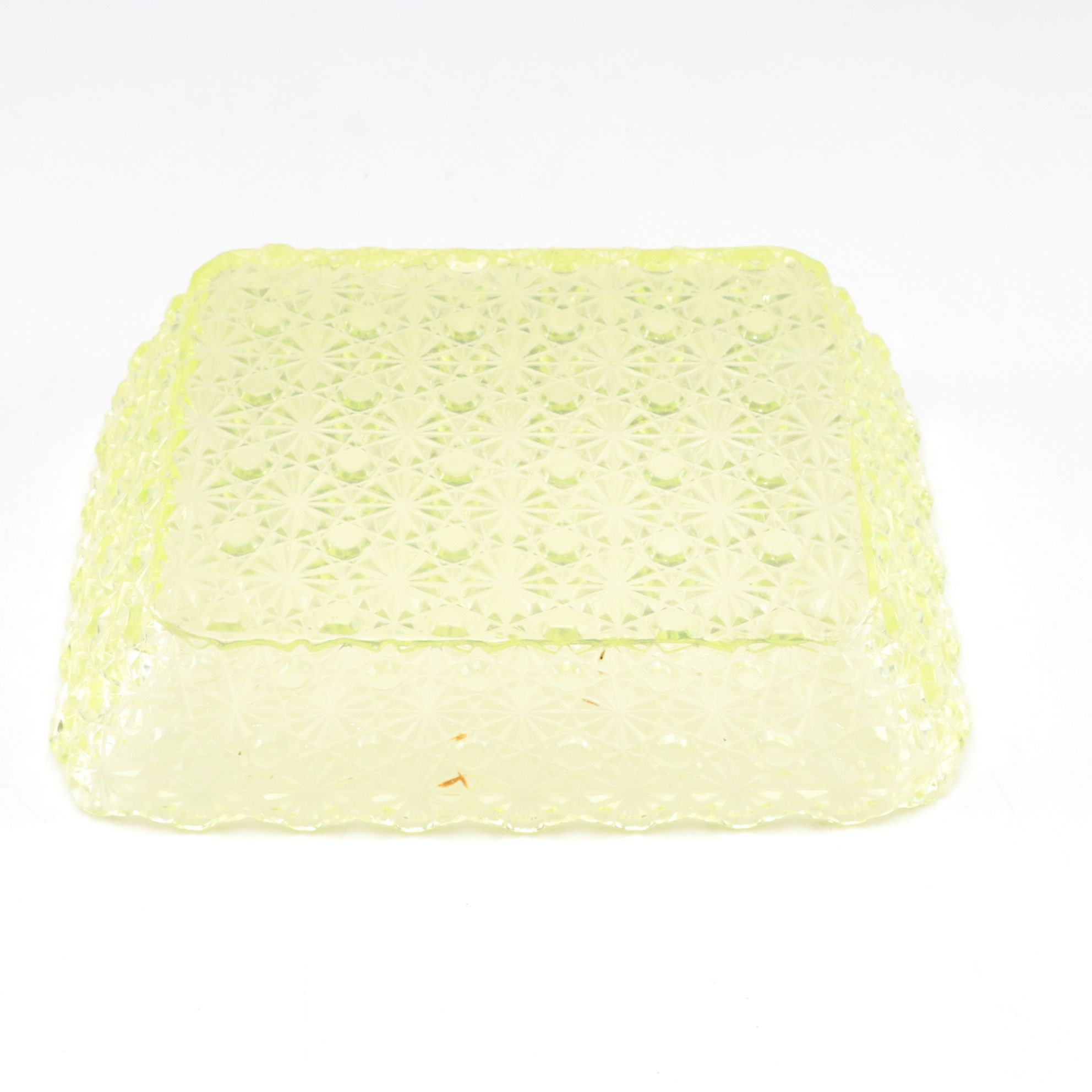 Uranium Glass Dish with Carnival Glass Flower Basket & More