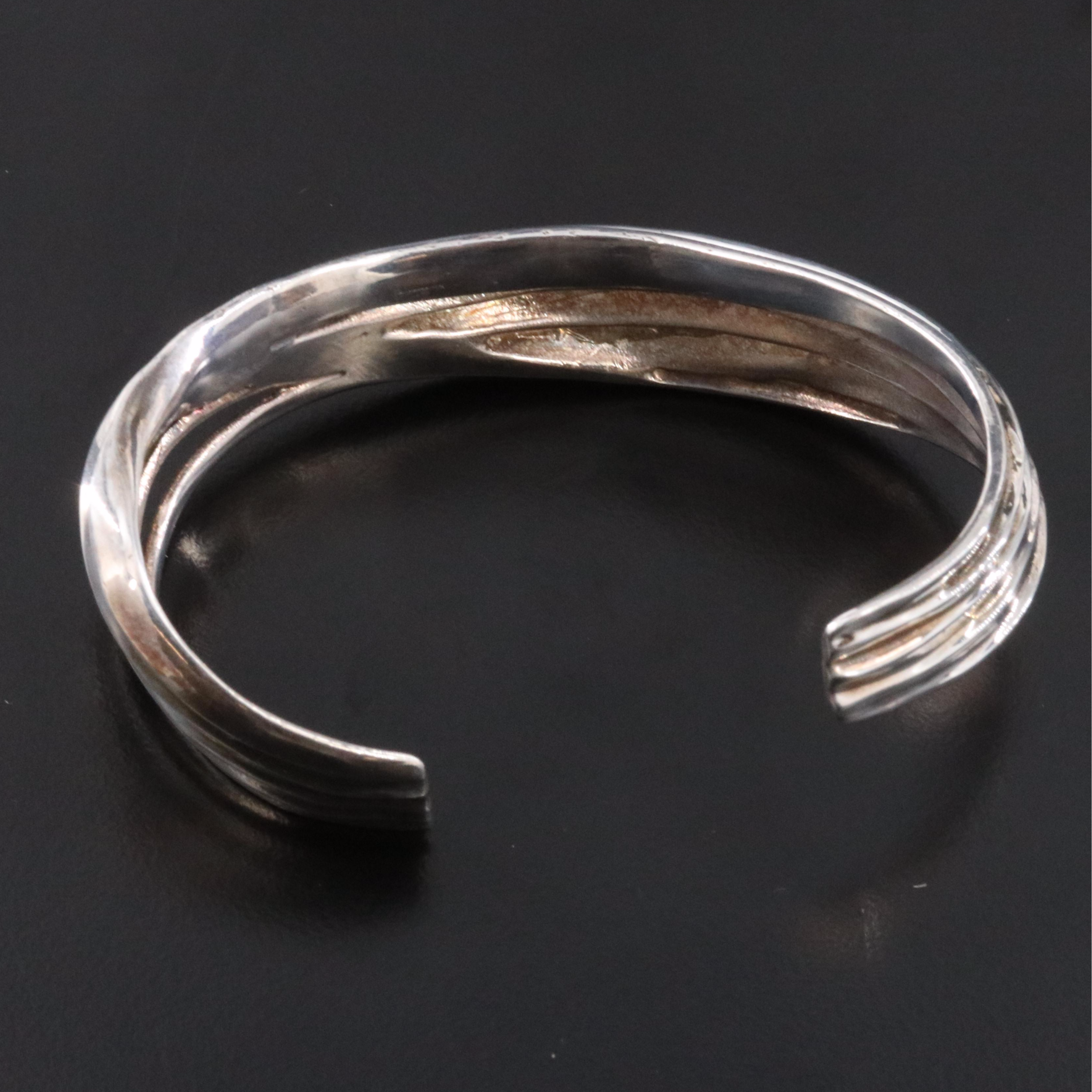 Clifton L Nicholson Hand Wrought Sterling Wave Cuff