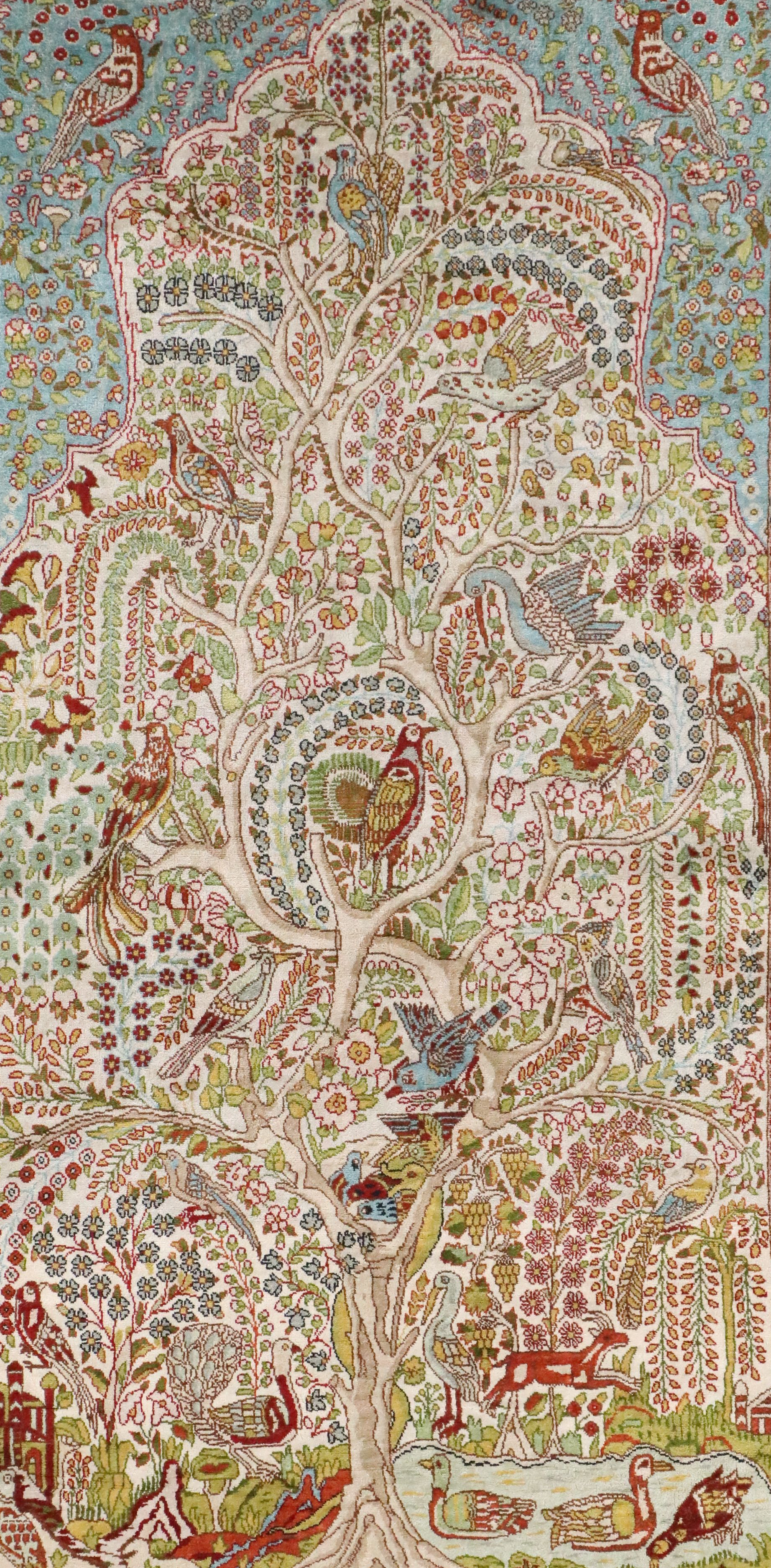 3'3 x 5'10 Hand-Knotted Turkish Kayseri Silk Area Rug