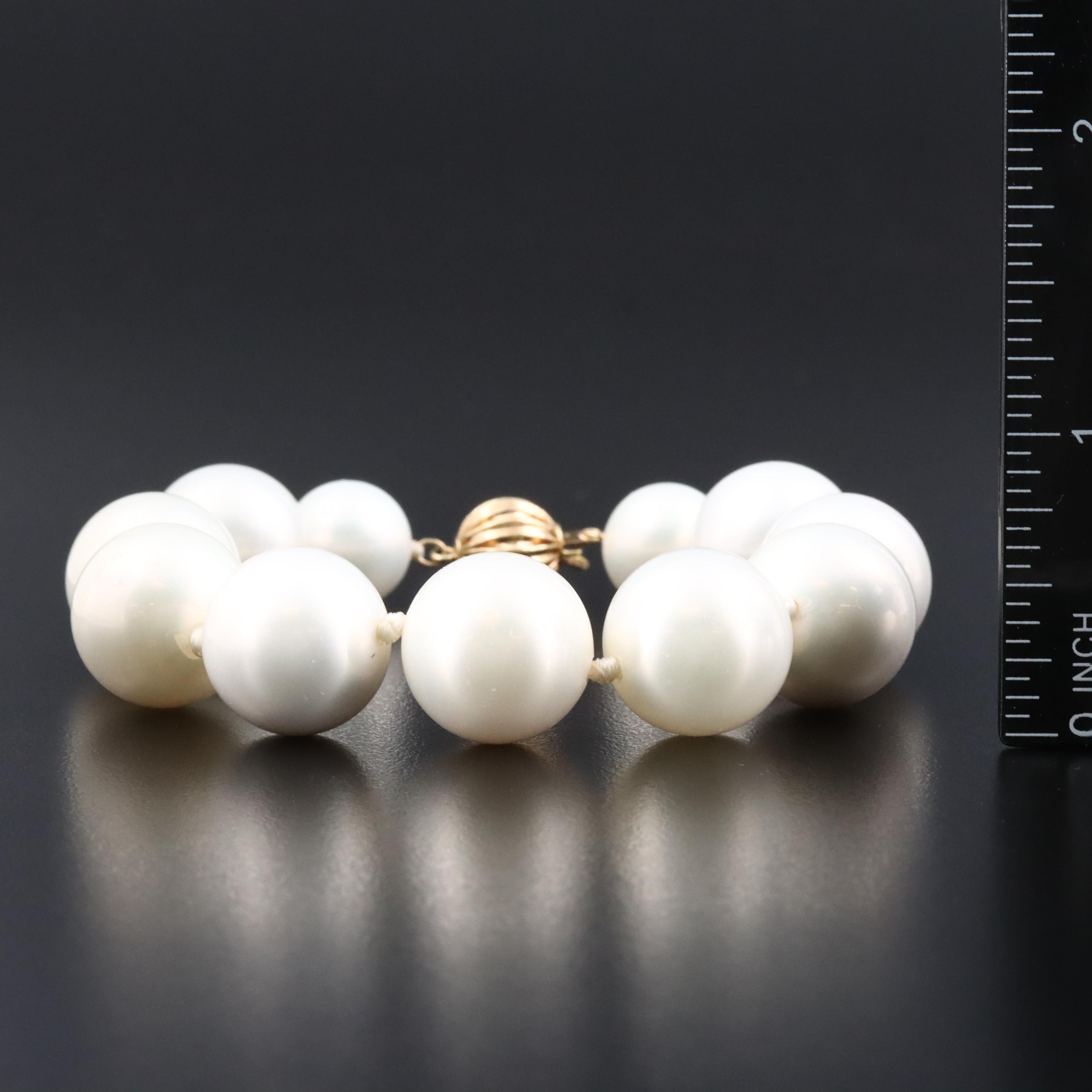 Faux Pearl Bracelet and Earrings with 14K Clasps