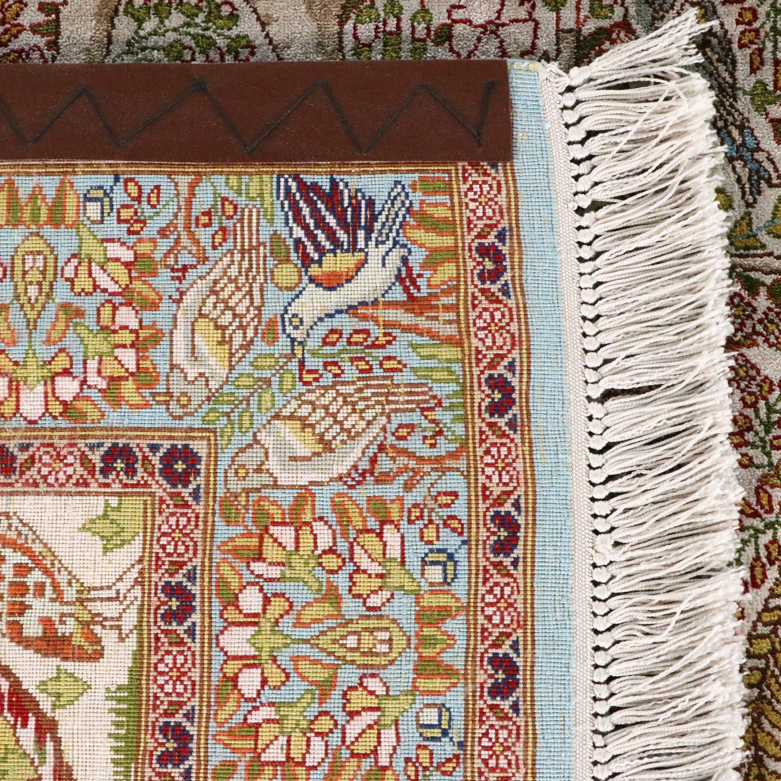 3'3 x 5'10 Hand-Knotted Turkish Kayseri Silk Area Rug