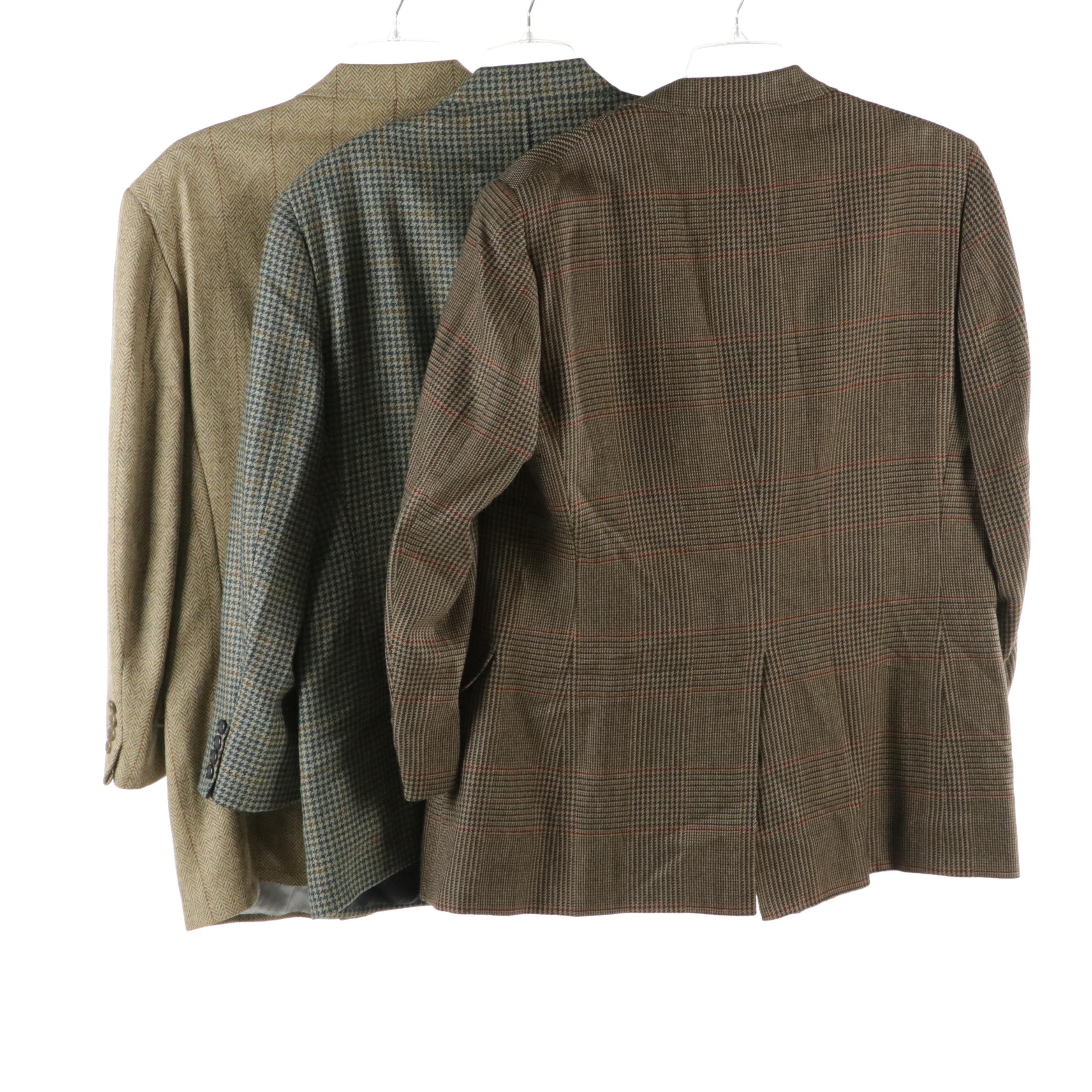 Men's Vintage Wool Houndstooth and Herringbone Blazers Including Rush Wilson