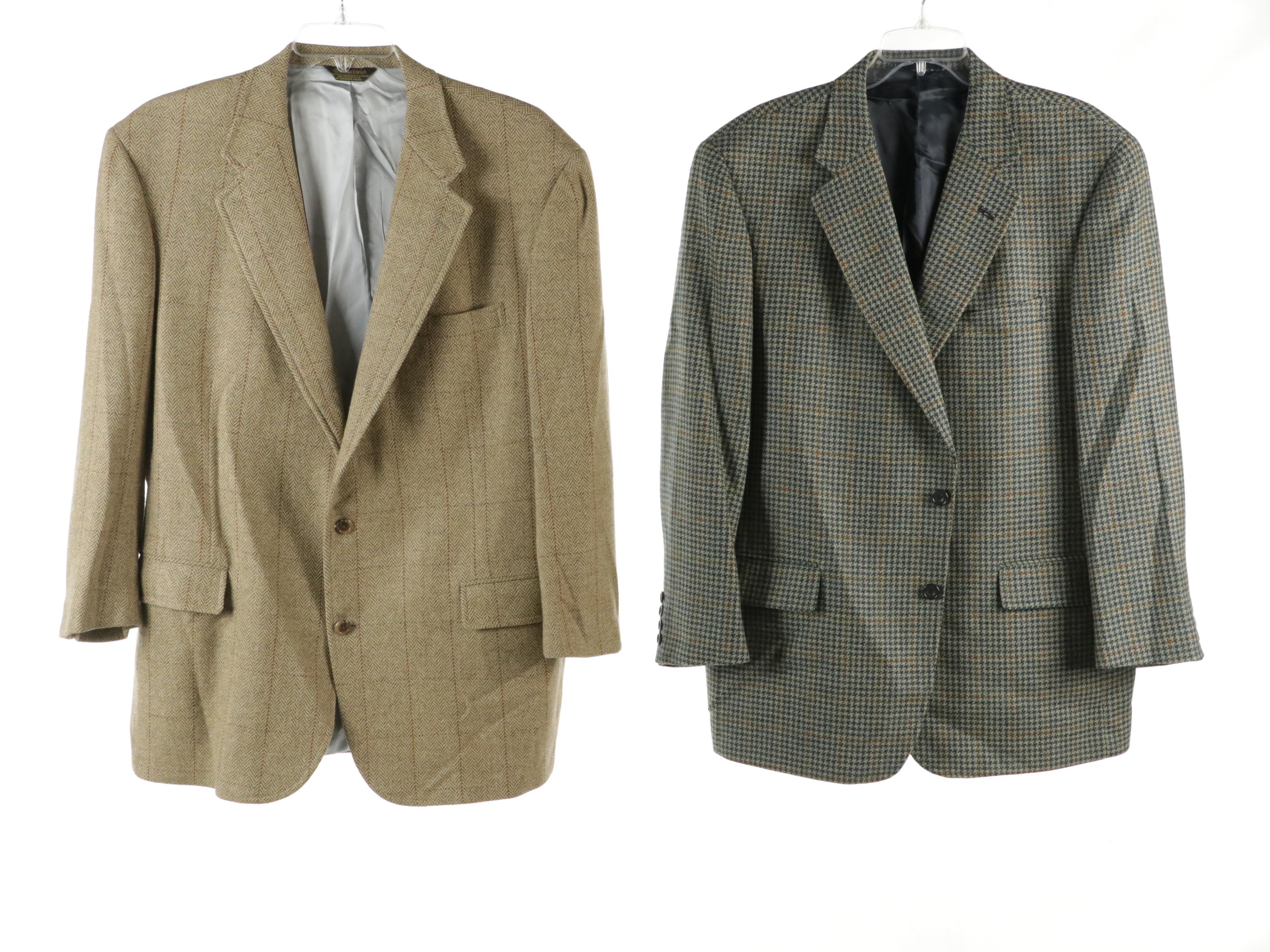 Men's Vintage Wool Houndstooth and Herringbone Blazers Including Rush Wilson