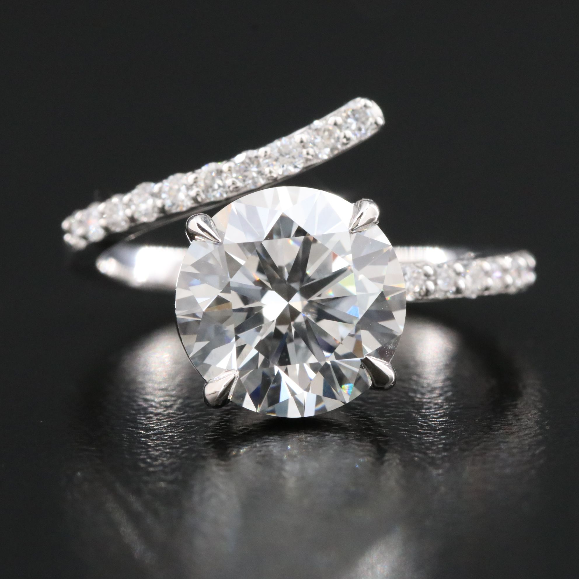 14K 3.57 CTW Lab Grown Diamond Bypass Ring with IGI Report