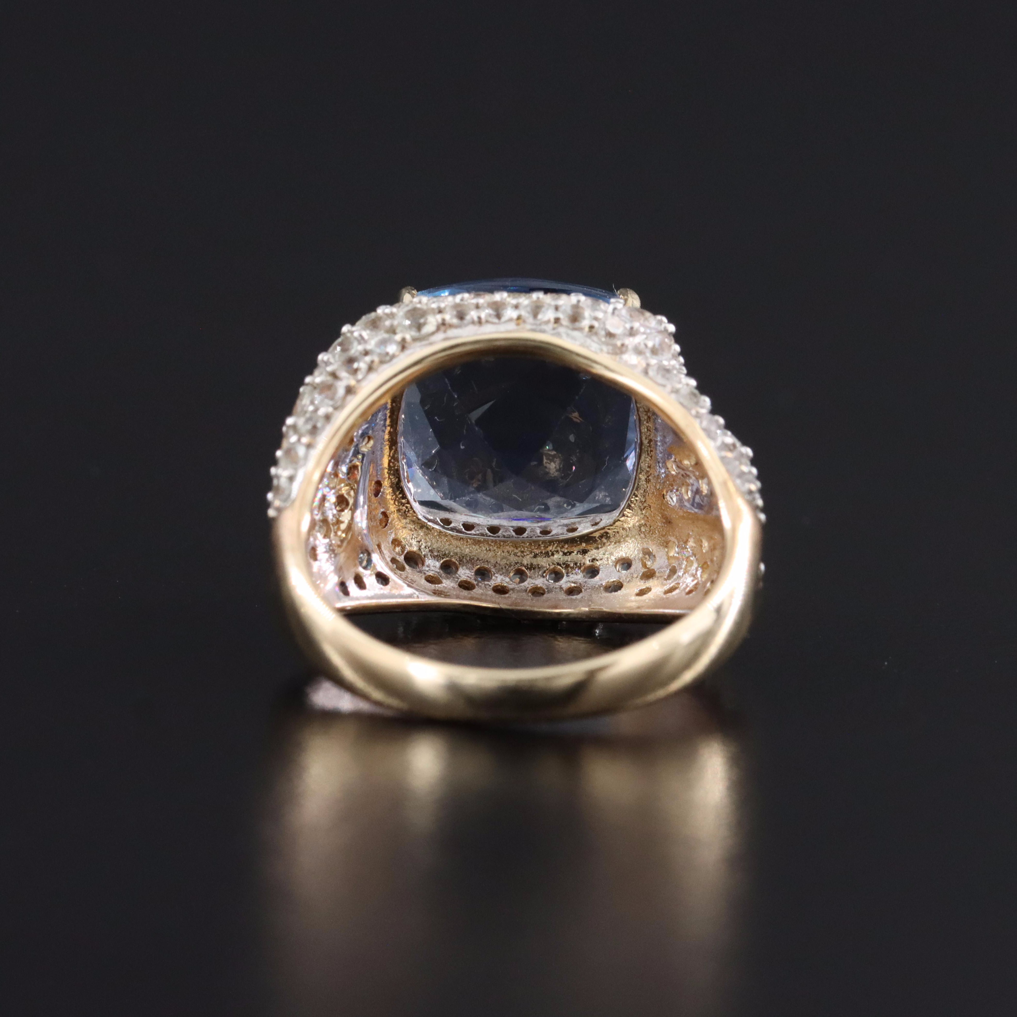 9K Fluorite and White Sapphire Ring