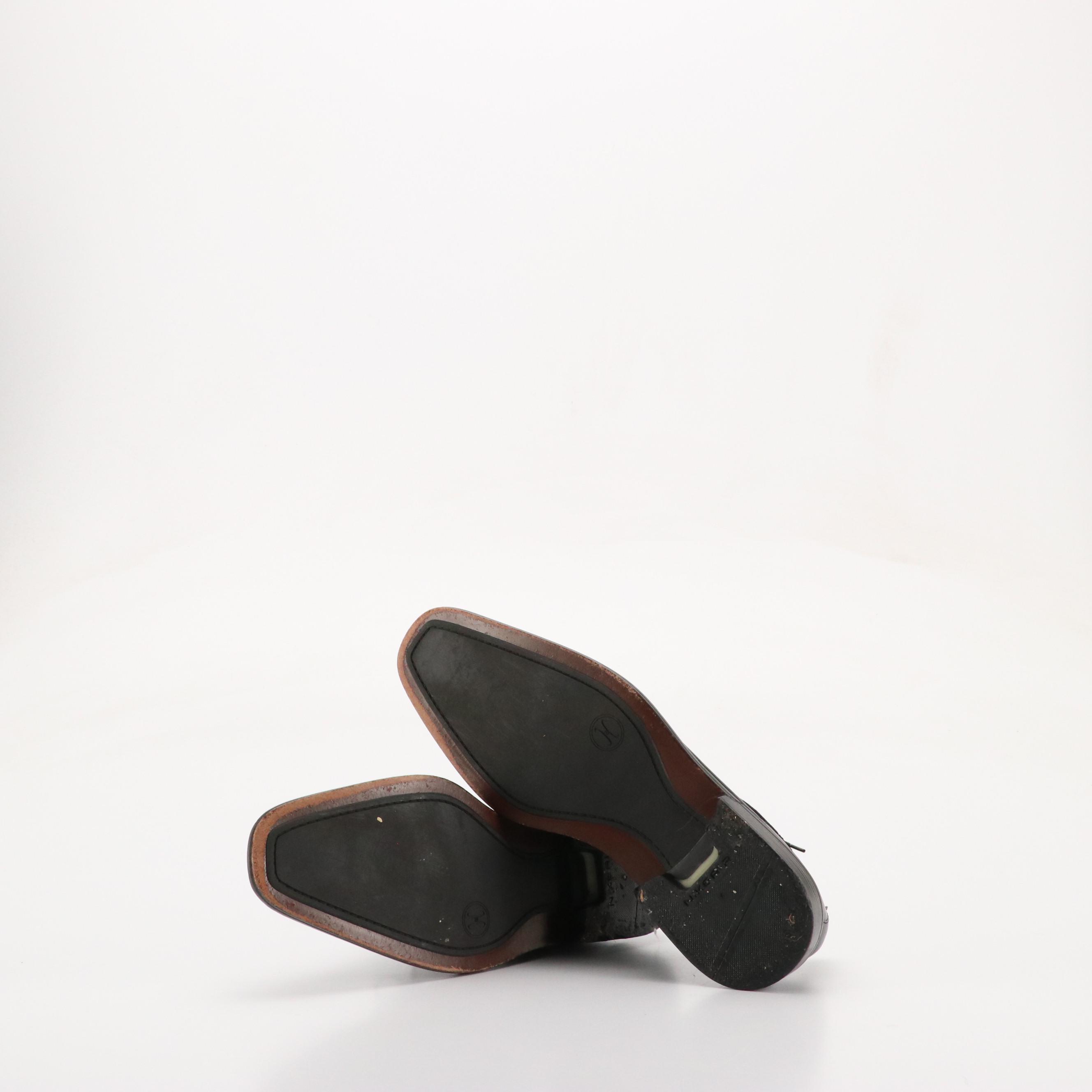 Cole Haan, H.H. Brown Black Leather Loafers and Dress Shoes with Gold Toe Socks