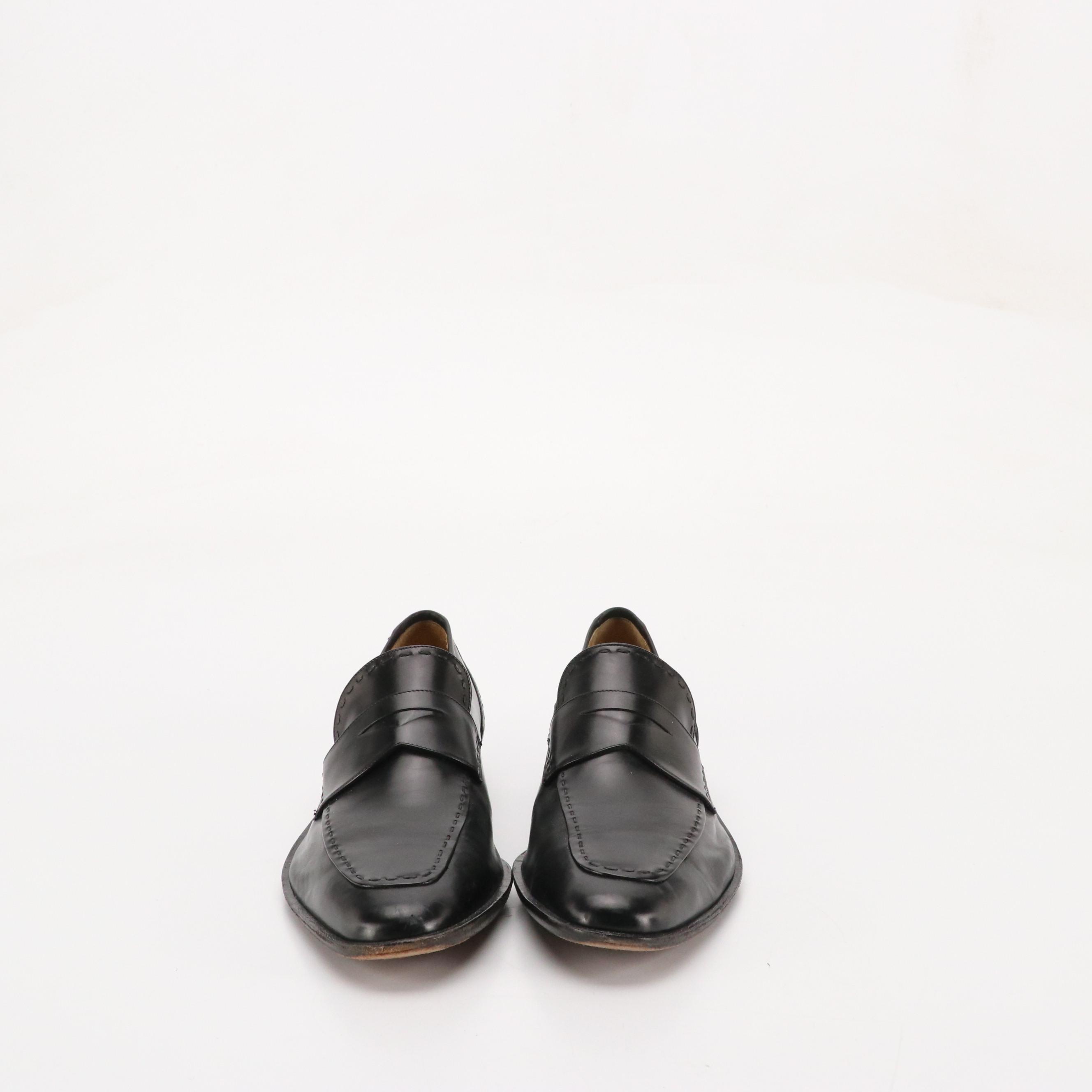 Cole Haan, H.H. Brown Black Leather Loafers and Dress Shoes with Gold Toe Socks