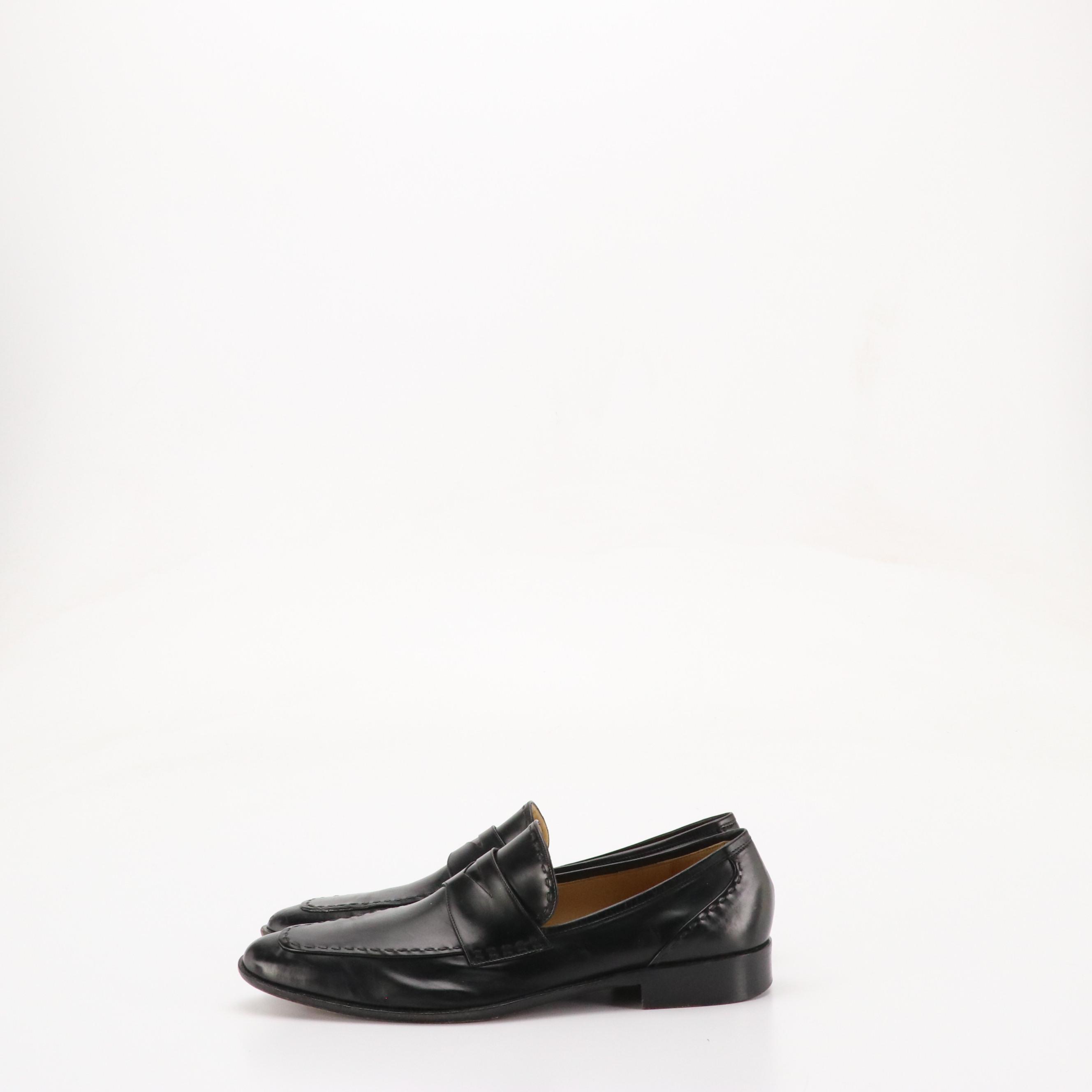 Cole Haan, H.H. Brown Black Leather Loafers and Dress Shoes with Gold Toe Socks