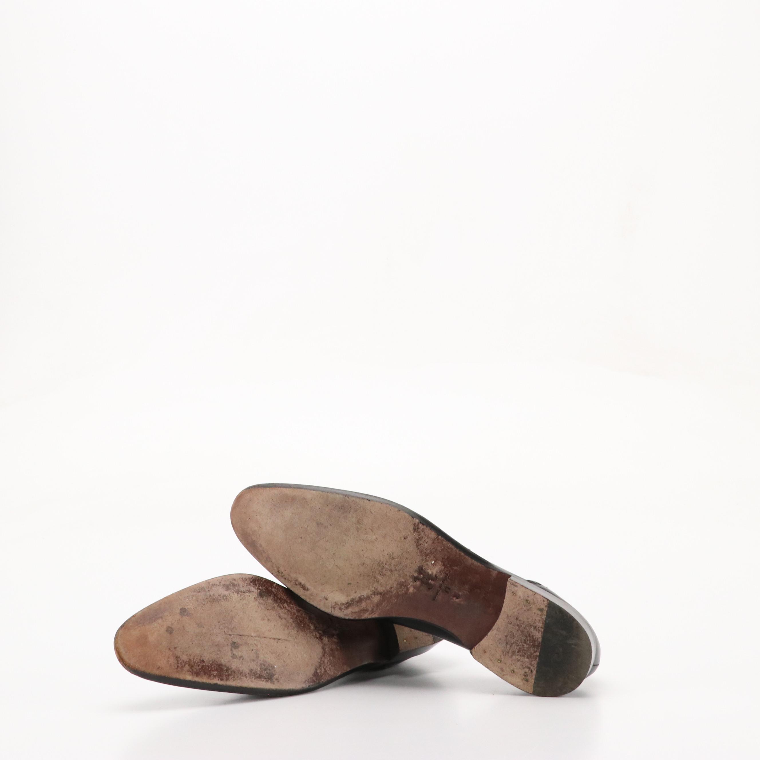 Cole Haan, H.H. Brown Black Leather Loafers and Dress Shoes with Gold Toe Socks