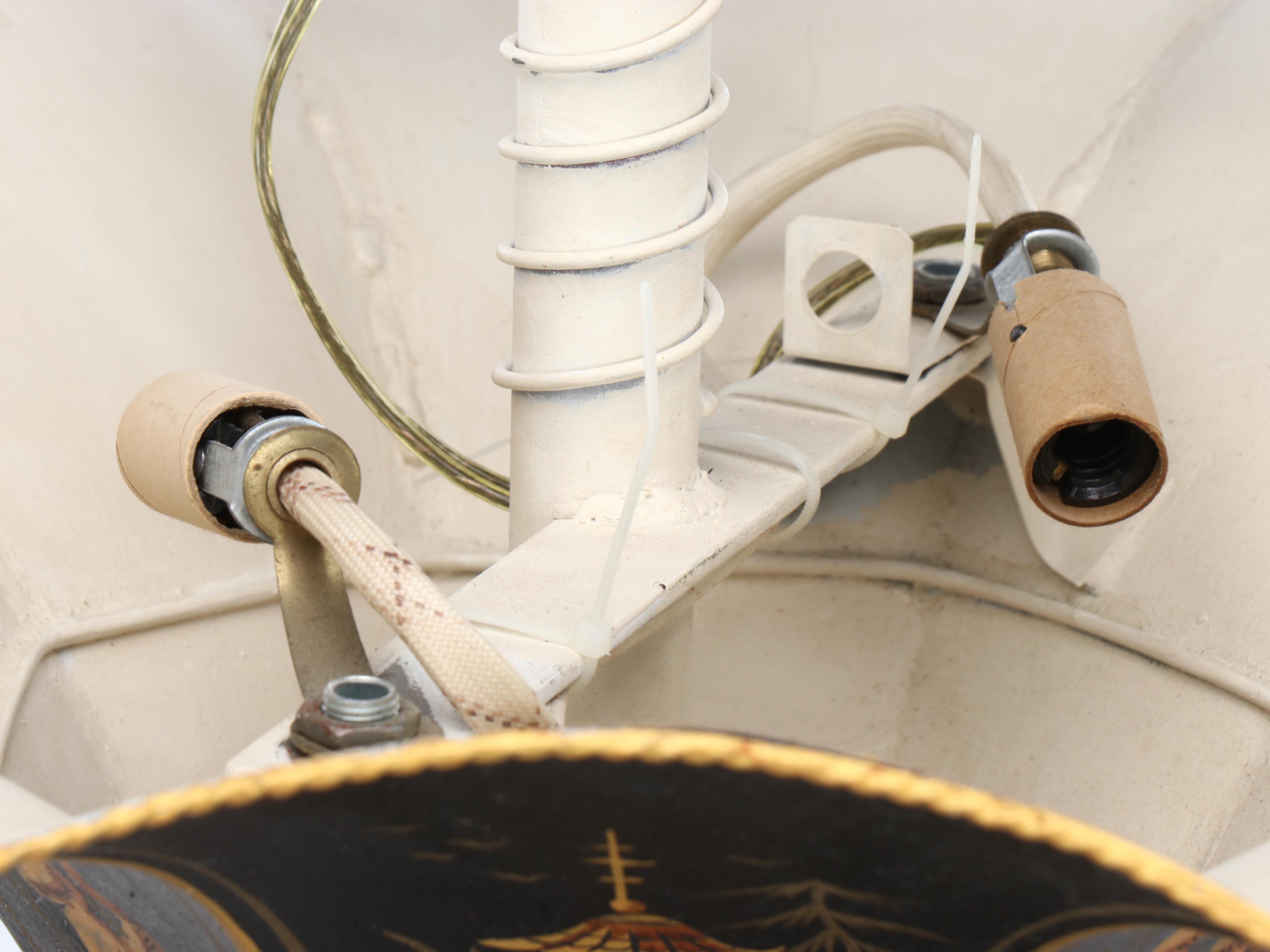 Japonesque Style Painted Pagoda Pendant Light