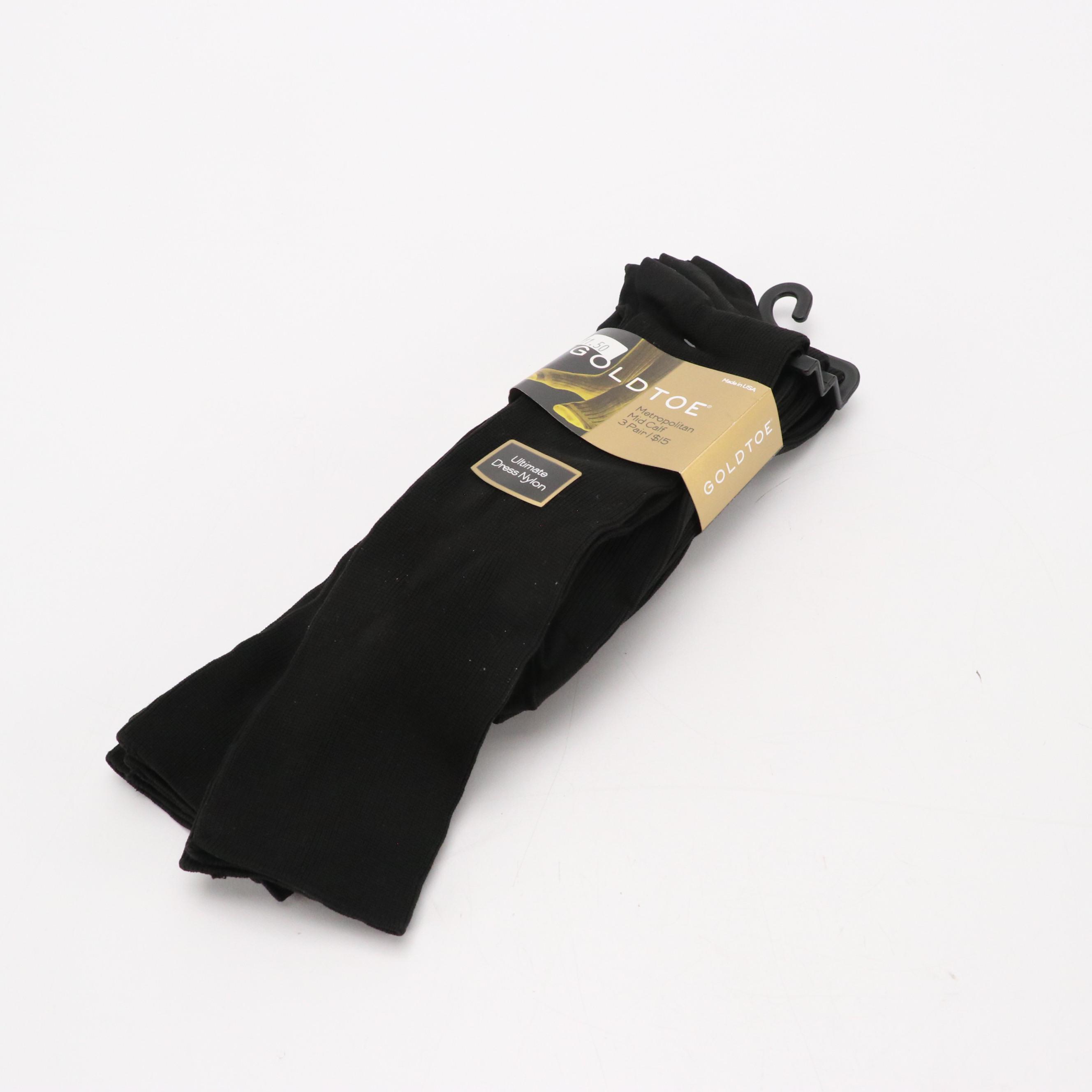 Cole Haan, H.H. Brown Black Leather Loafers and Dress Shoes with Gold Toe Socks