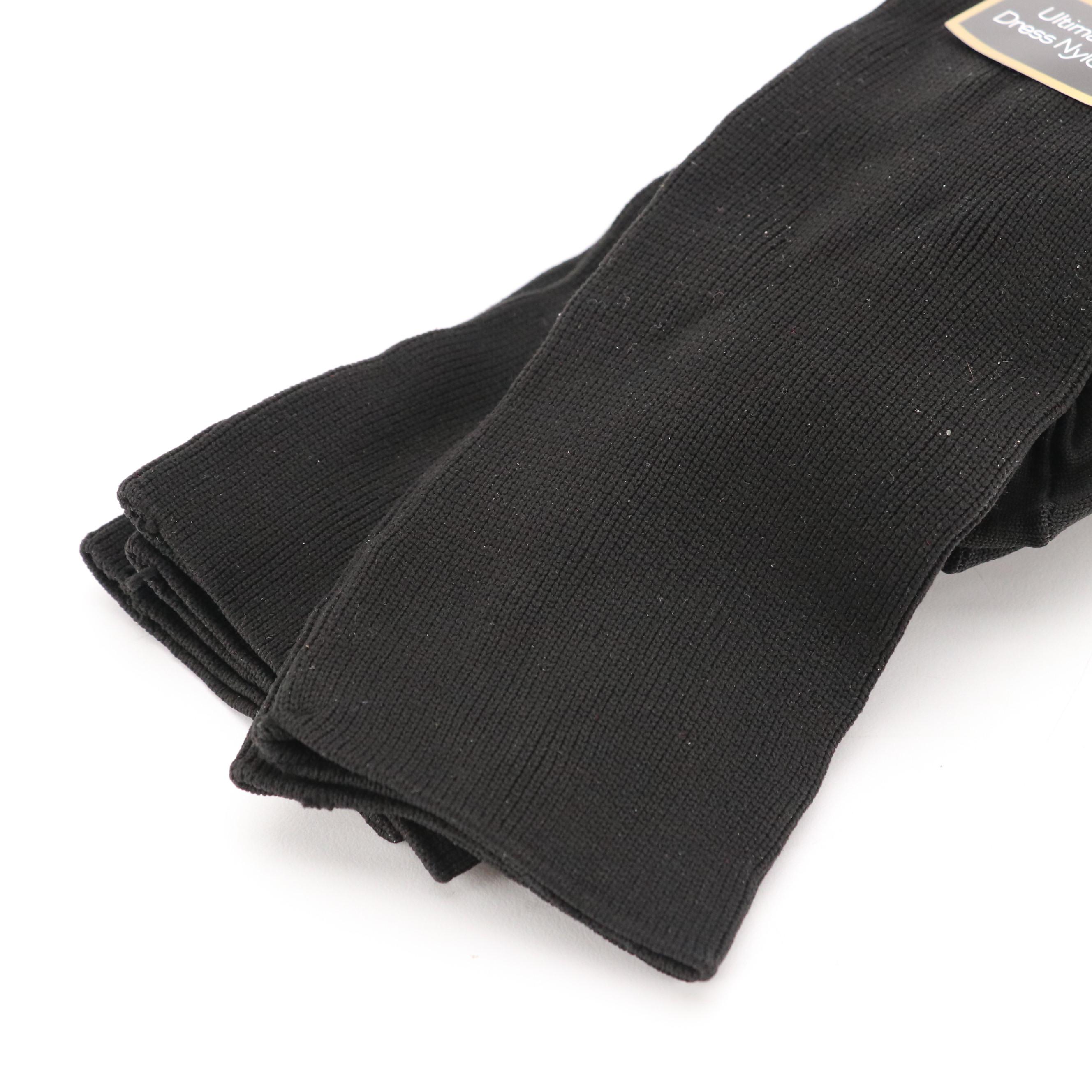 Cole Haan, H.H. Brown Black Leather Loafers and Dress Shoes with Gold Toe Socks