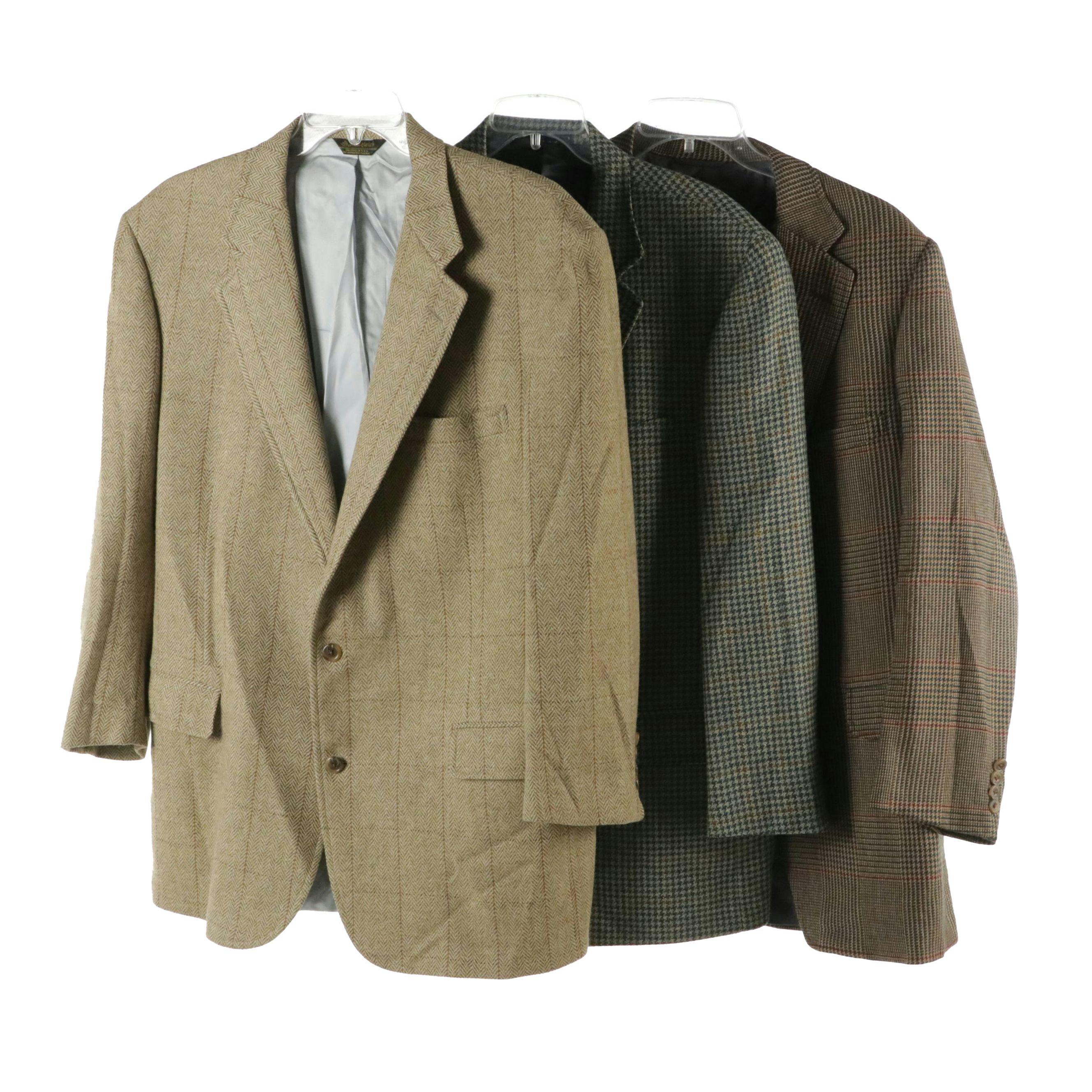 Men's Vintage Wool Houndstooth and Herringbone Blazers Including Rush Wilson