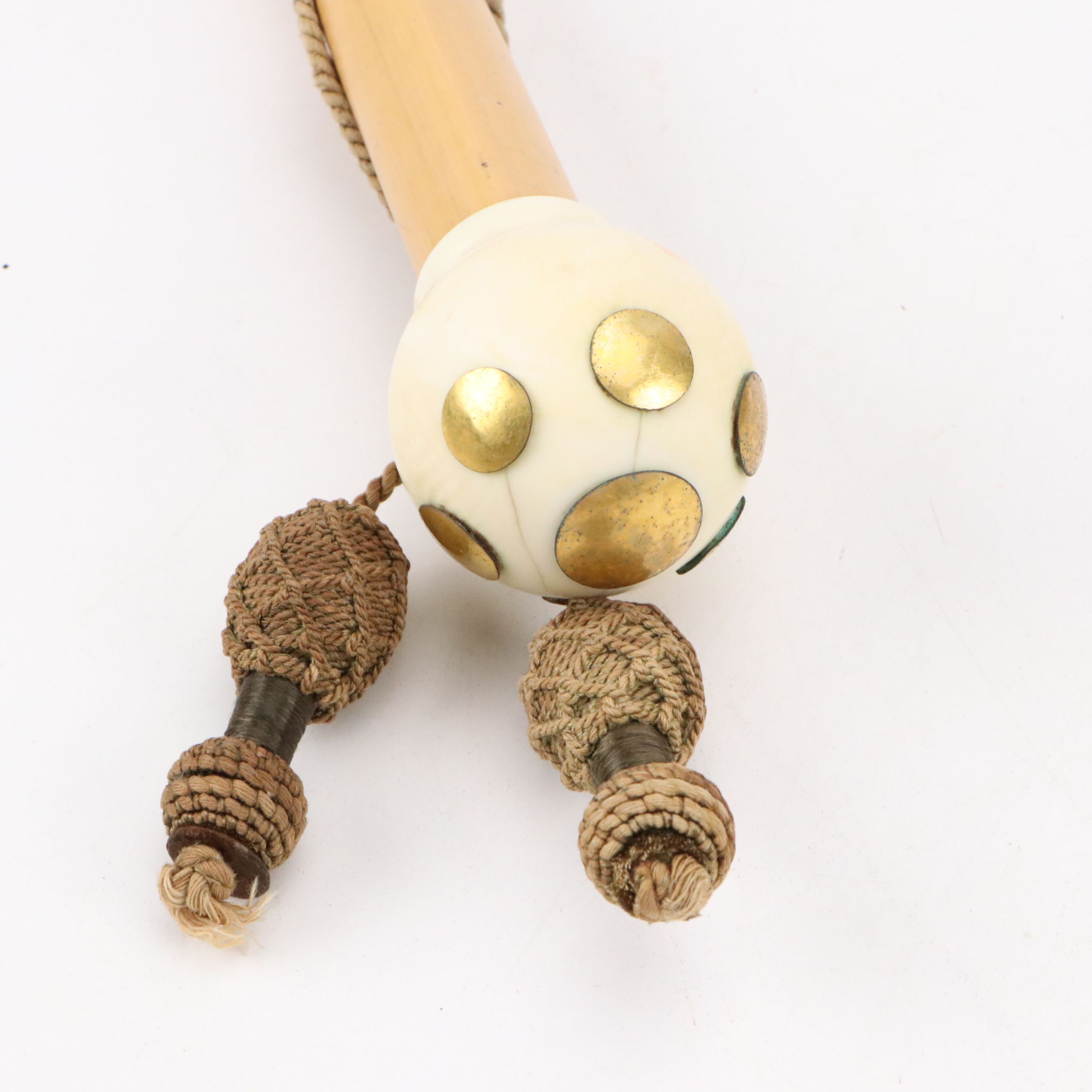 Walnut and Glass Beaded Game Box with Celluloid Tokens and Magnifying Glass