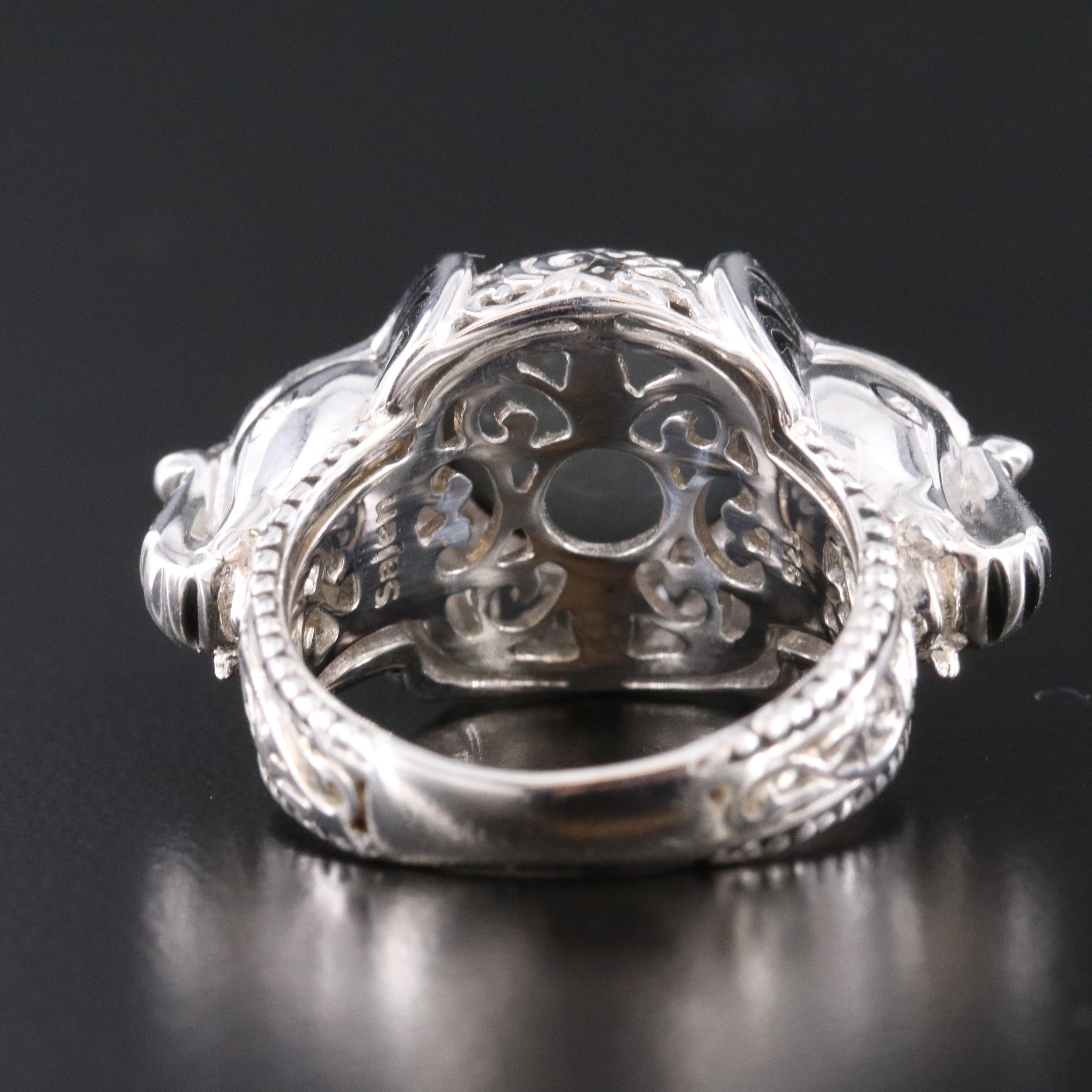 Sajen Sterling Druzy and Citrine Ring with Elephant Shoulders