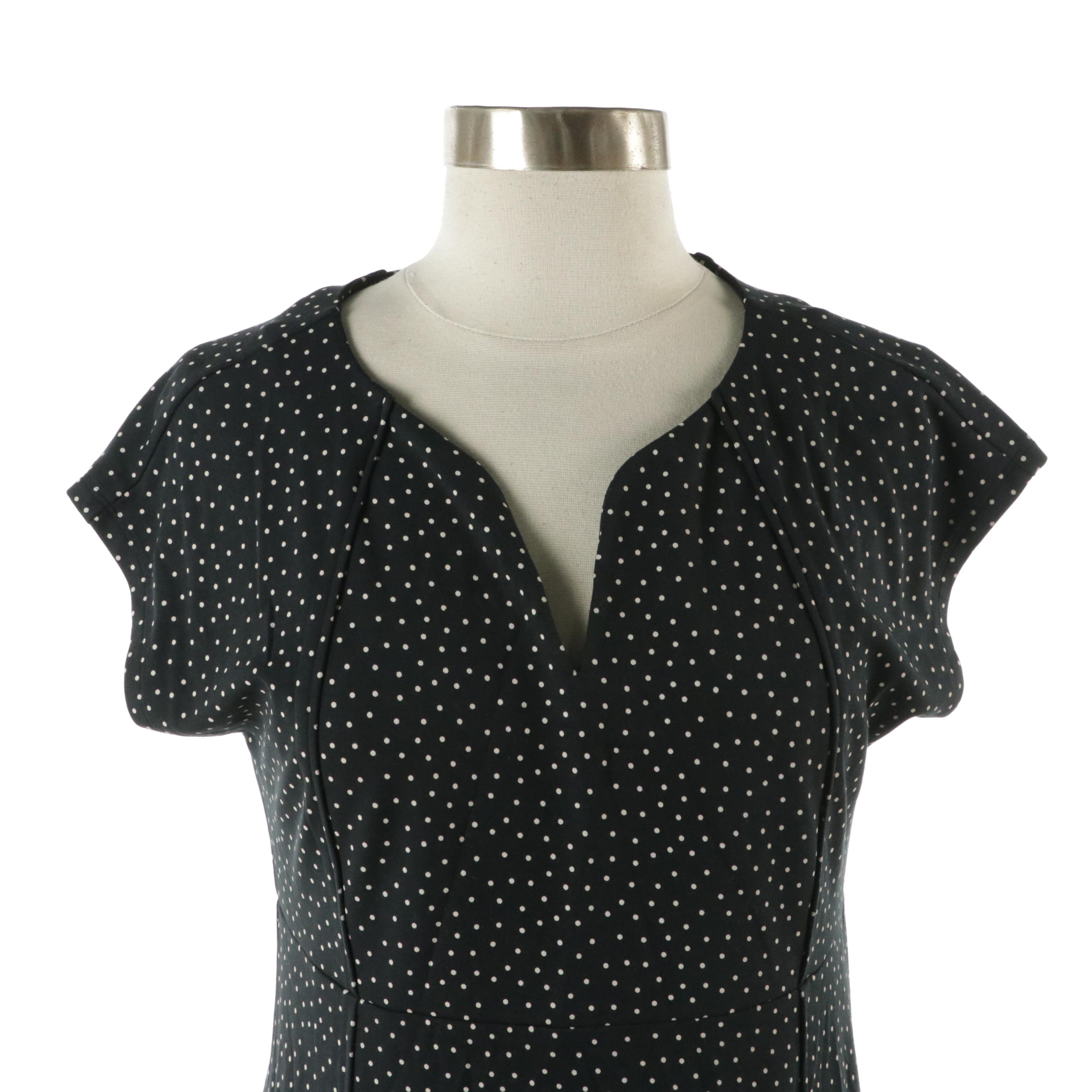 J. Jill Polka Dot Flare Dress, Chico's Distressed Skinny Jeans, Other Denim Vest